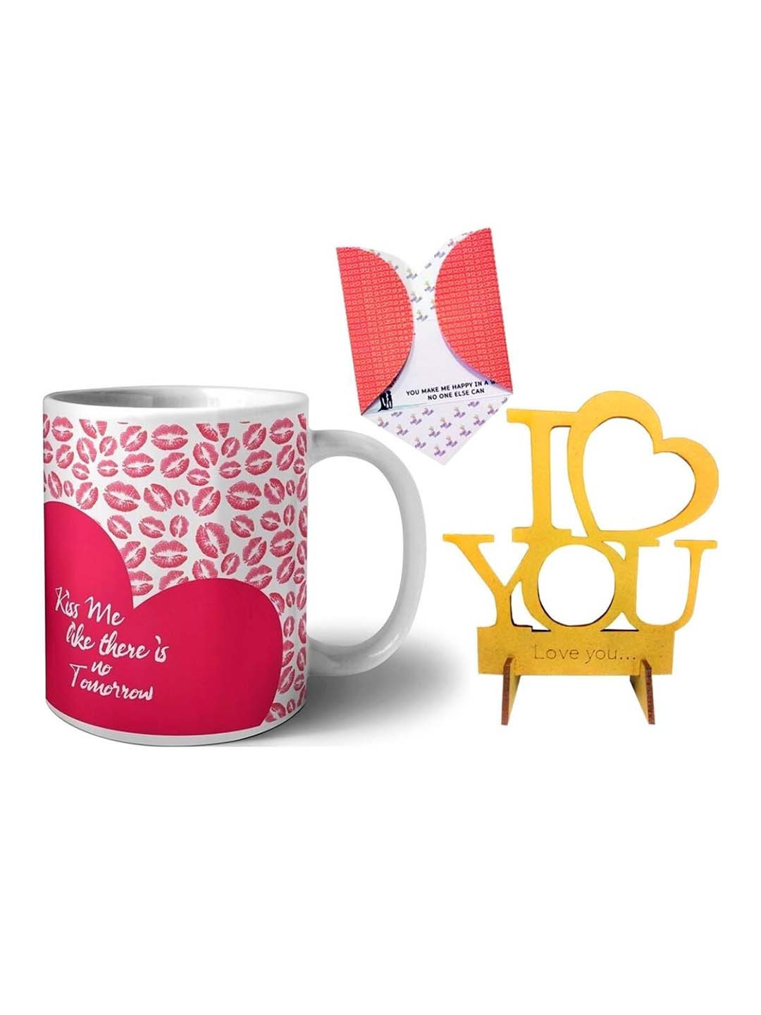 Phirki Studio I Think That, I Can Do Anything Bcoz I Have Listened To My Mother White Typography Ceramic Microwave Safe 3 Piece Mugs-325ml