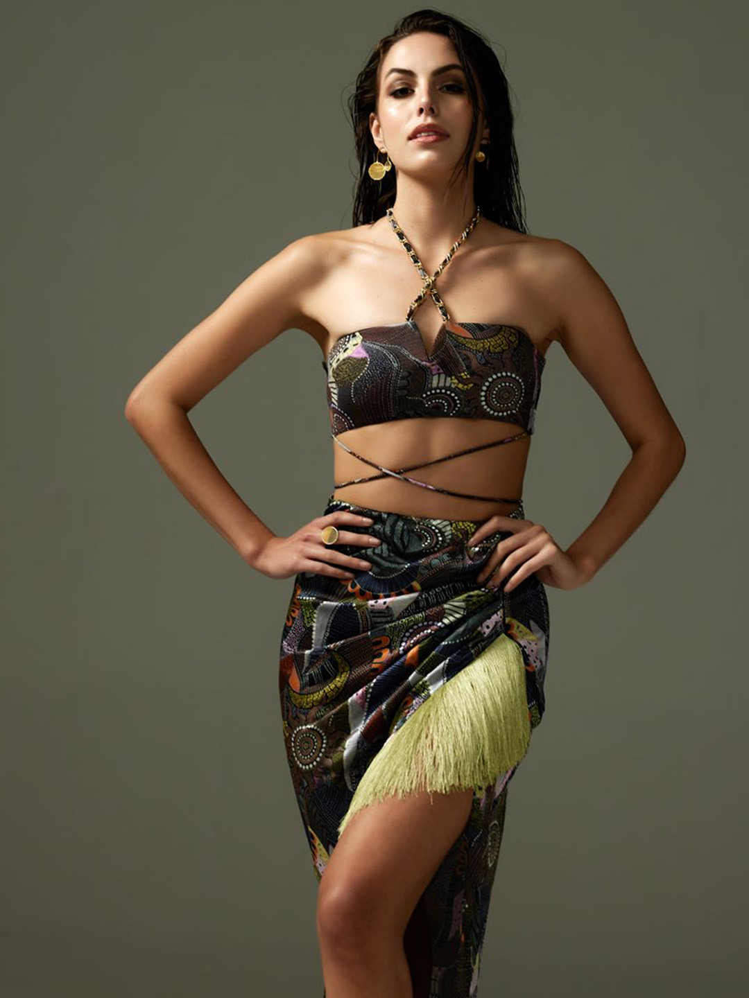 Tizzi Printed Medium Coverage Cover Up Top