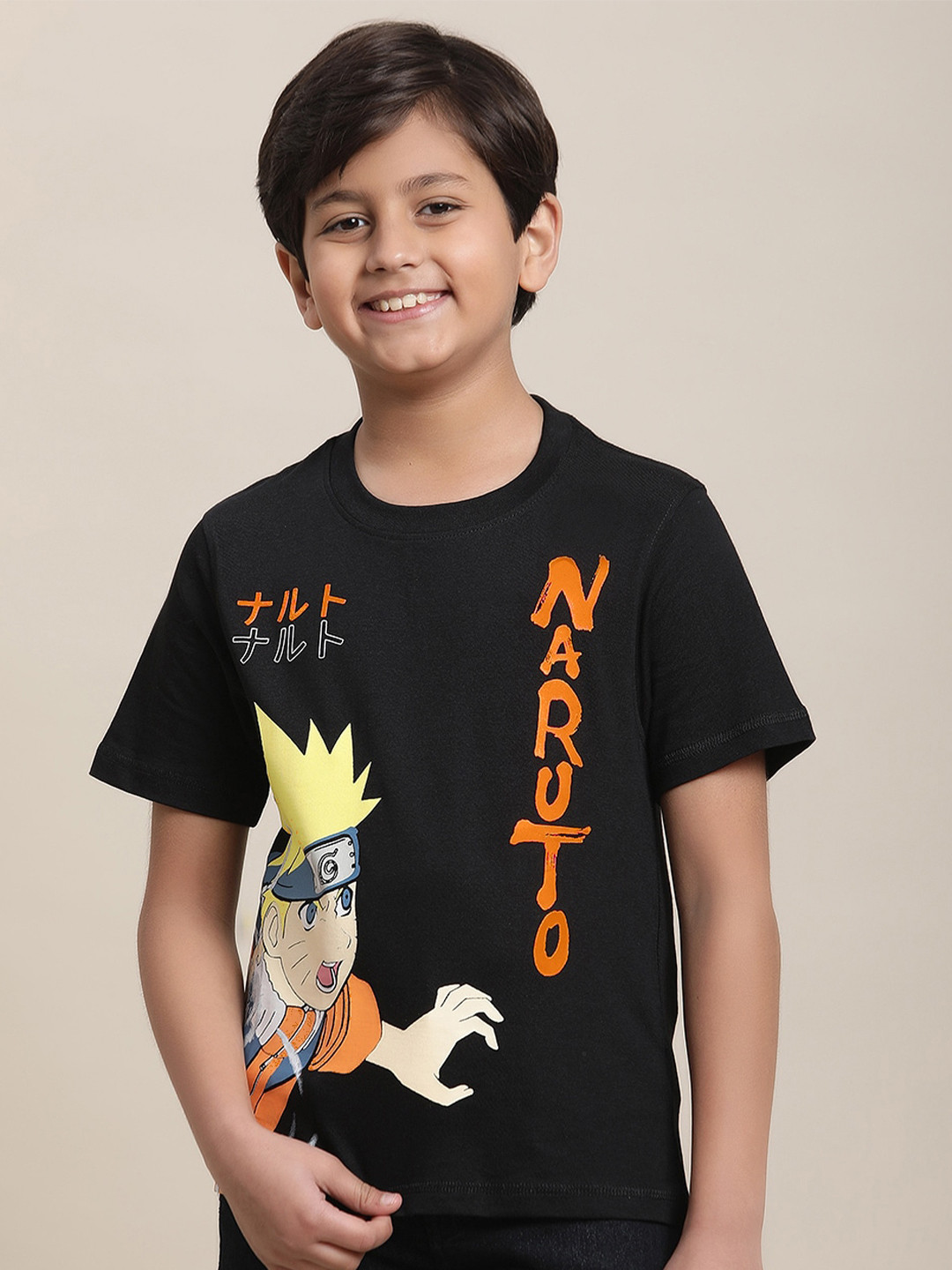 Kids Ville Boys Naruto Anime Printed Pure Cotton T-Shirt