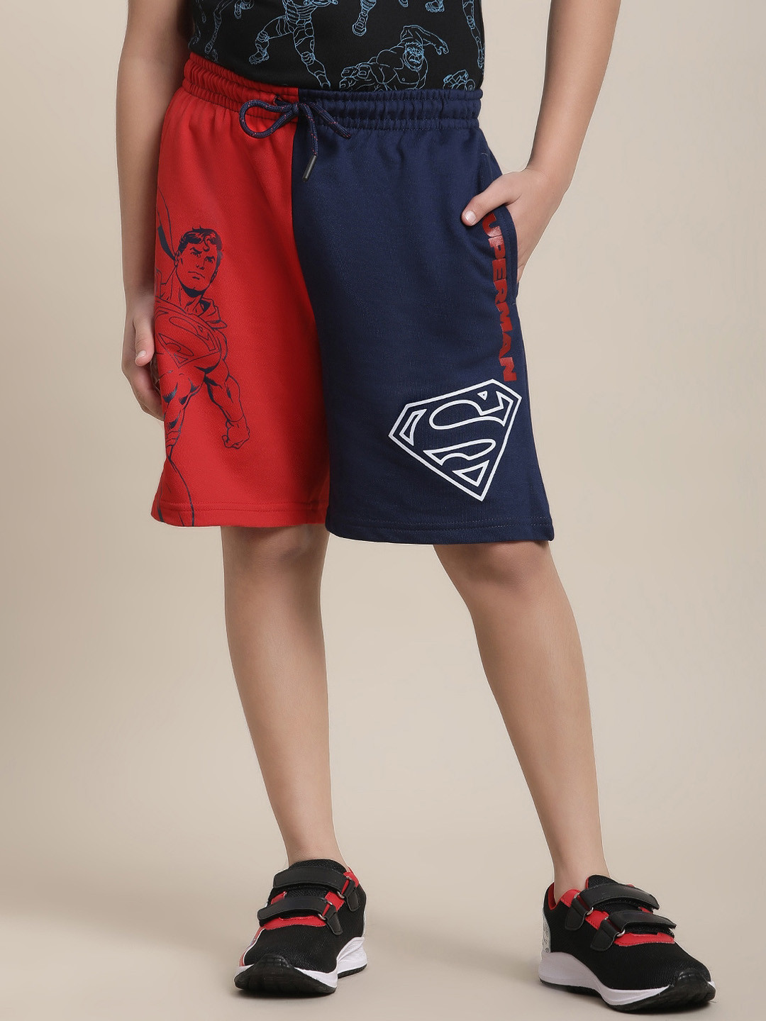 Kids Ville Boys Superman Printed Regular Fit Shorts