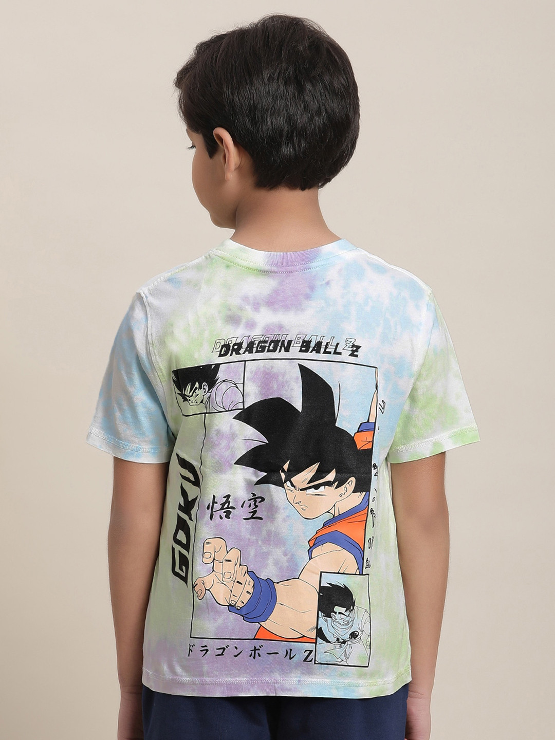 Kids Ville Boys Round Neck Short Sleeves Dragon Ball Z-Anime Printed Pure-Cotton T-Shirt