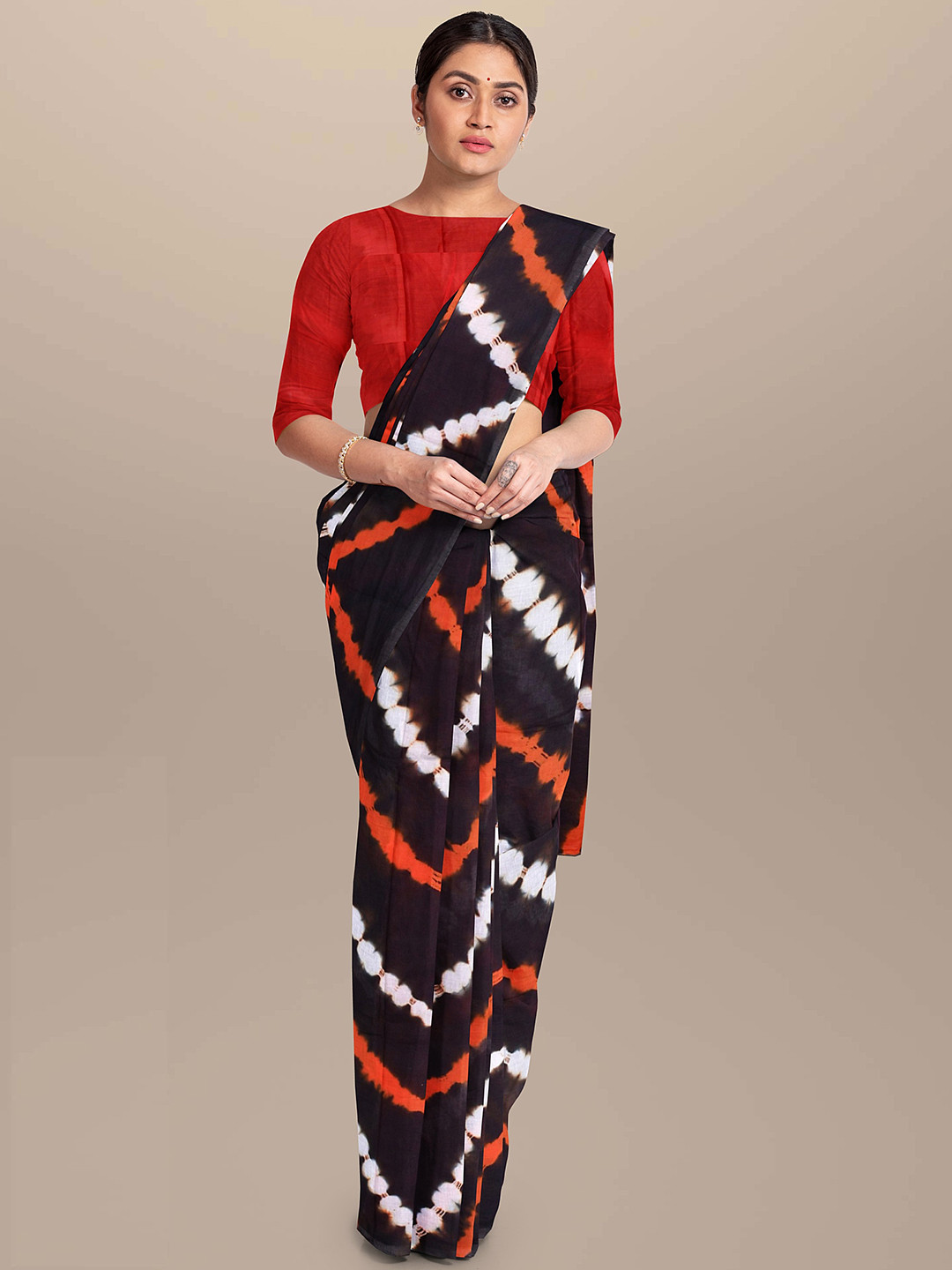 Sanganeri Print Tie & Dye Print Pure Cotton Bagru Saree