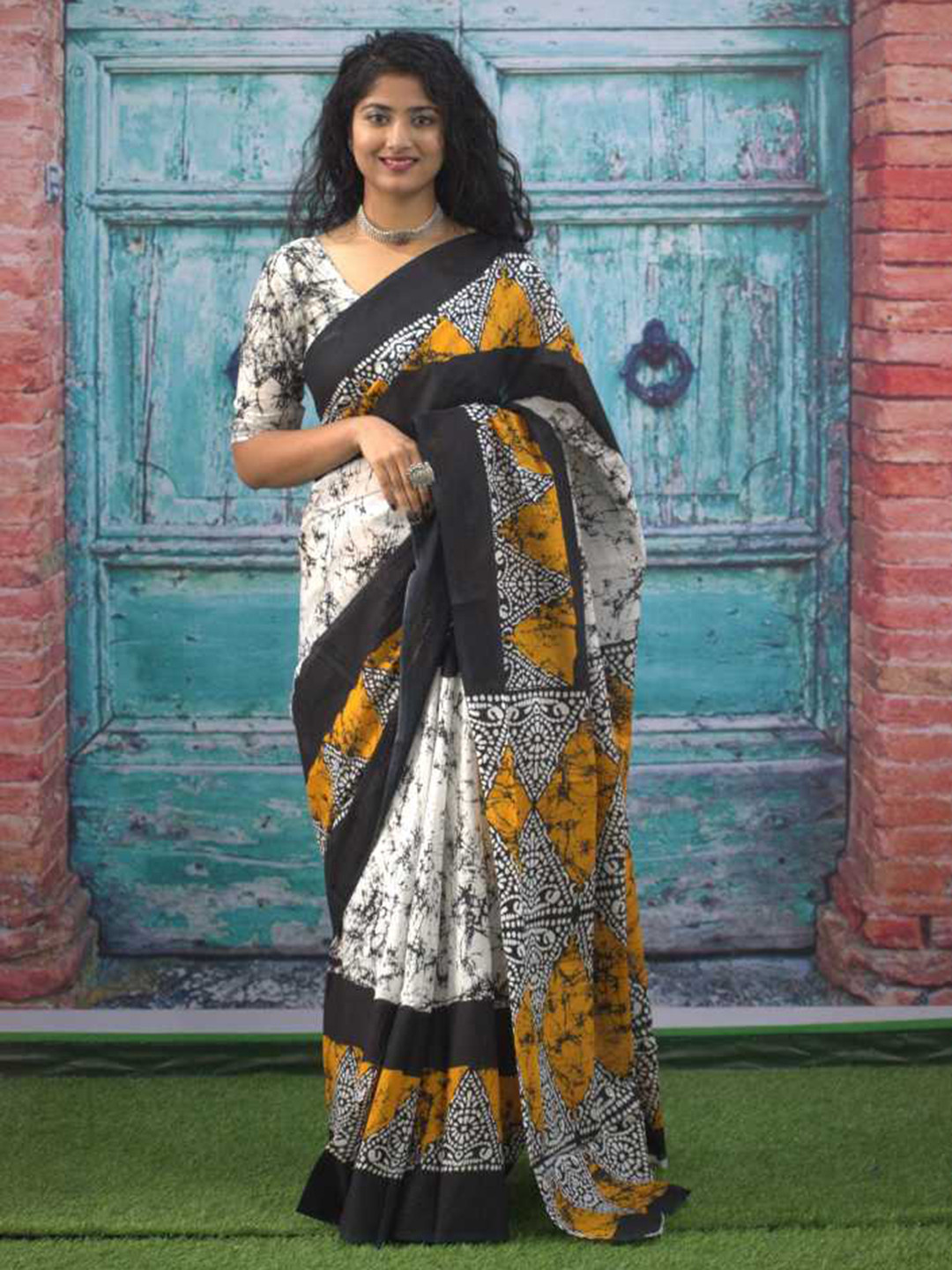 Sanganeri Print Batik Pure Cotton Saree