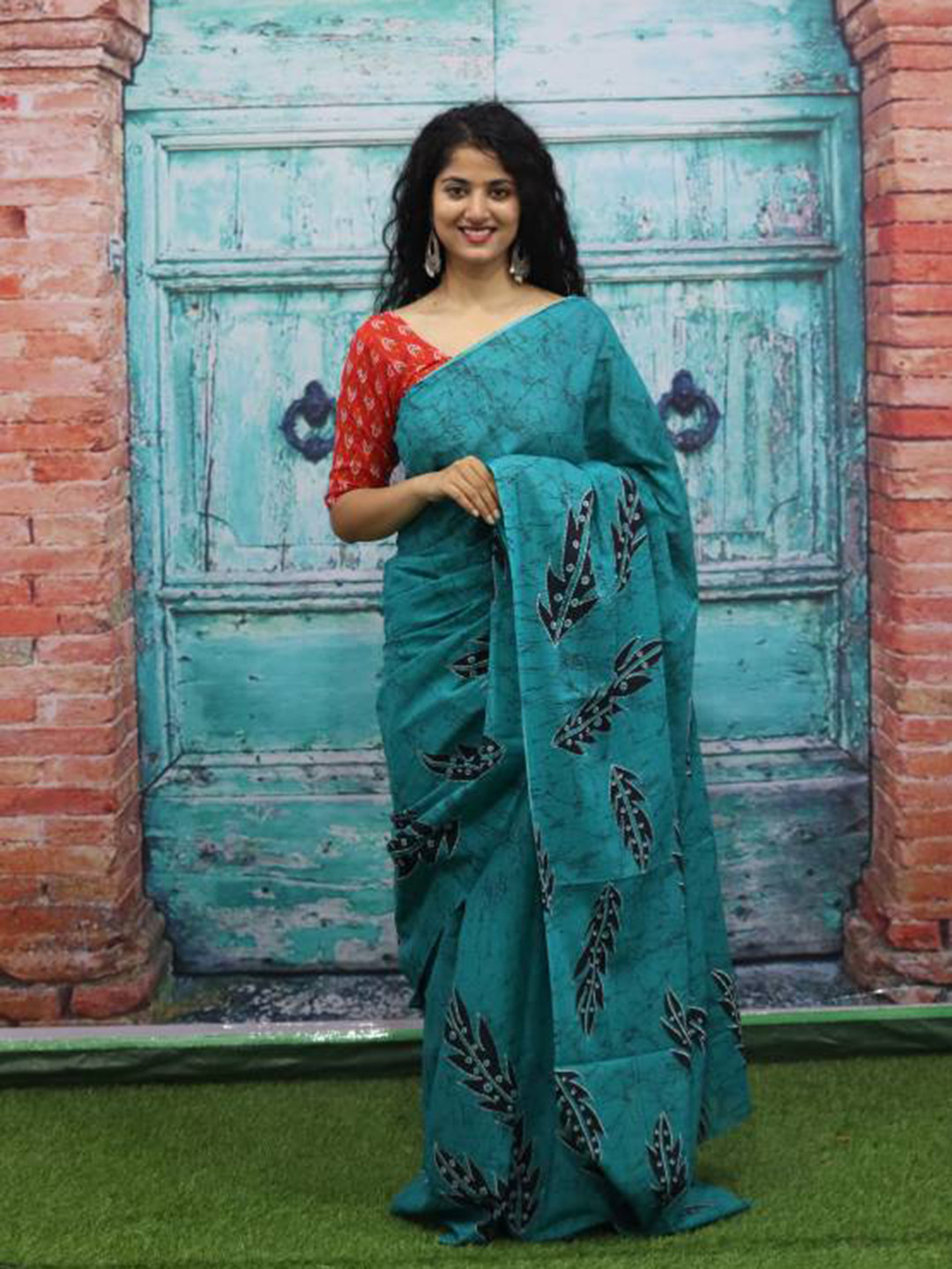 Sanganeri Print Batik Print Pure Cotton Saree