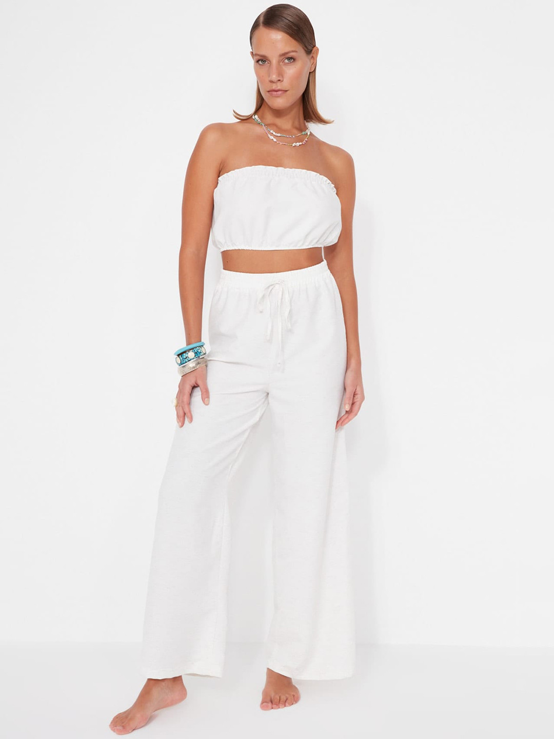 Trendyol Off Shoulder Top With Trouser Co-Ords