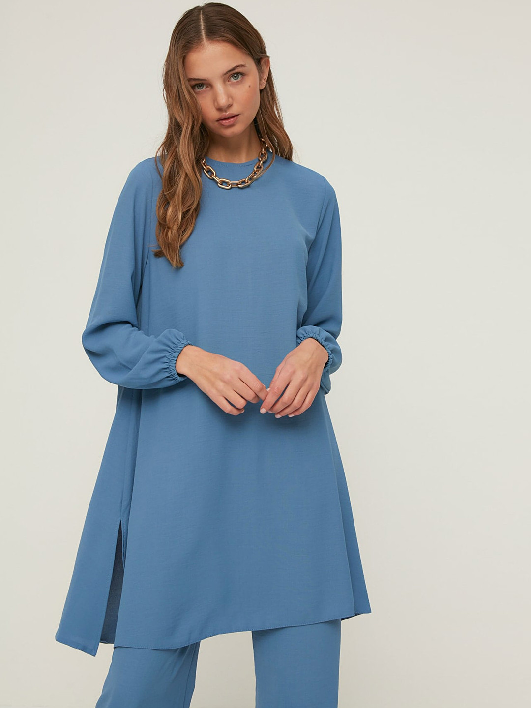 Trendyol Round Neck Tunic With Trousers Co-Ords