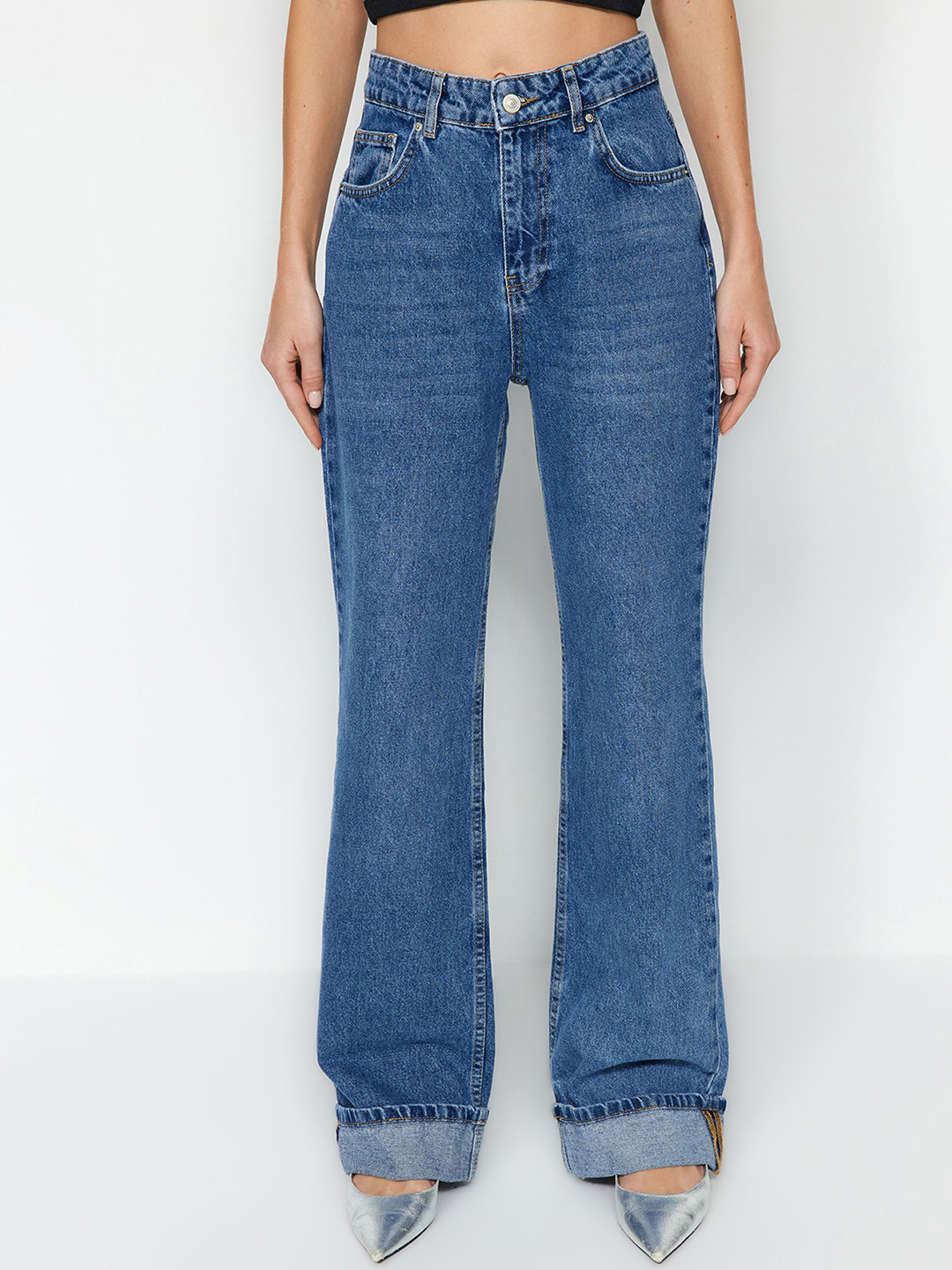 Trendyol Women Clean Look Bootcut Cotton Jeans