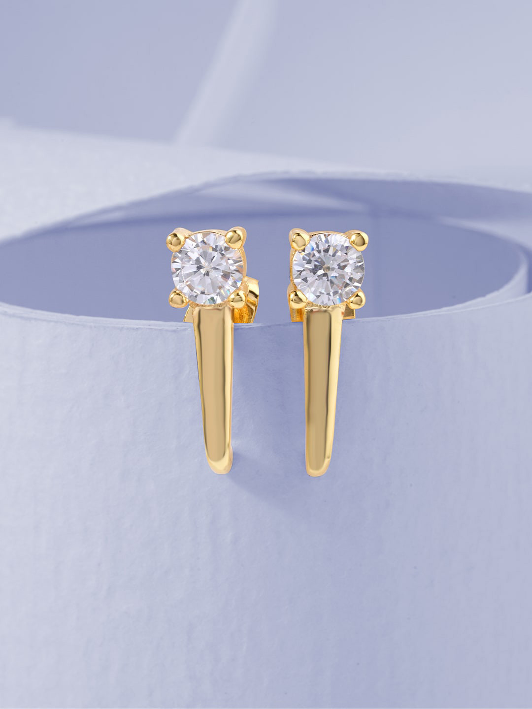 MINUTIAE Silver-Plated Geometric Crystals Studs Earrings