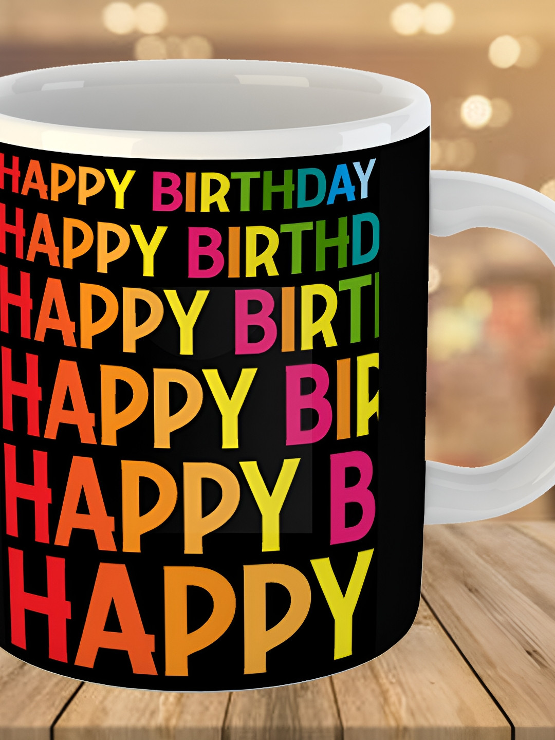 Keviv Black & Red Text or Slogans Printed Ceramic Glossy Mug 325 ml
