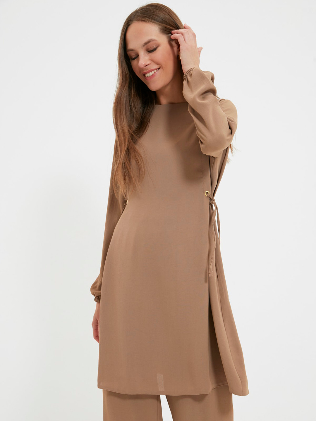 Trendyol Round Neck Waist Ties up Tunics