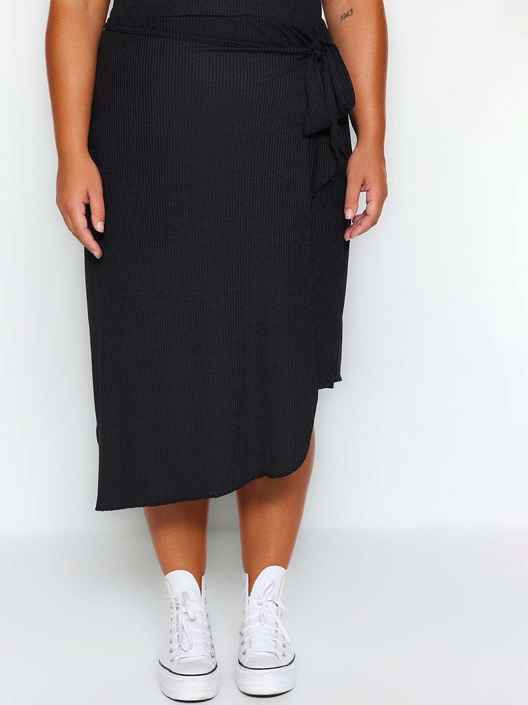 Trendyol Striped Pencil Midi Skirt