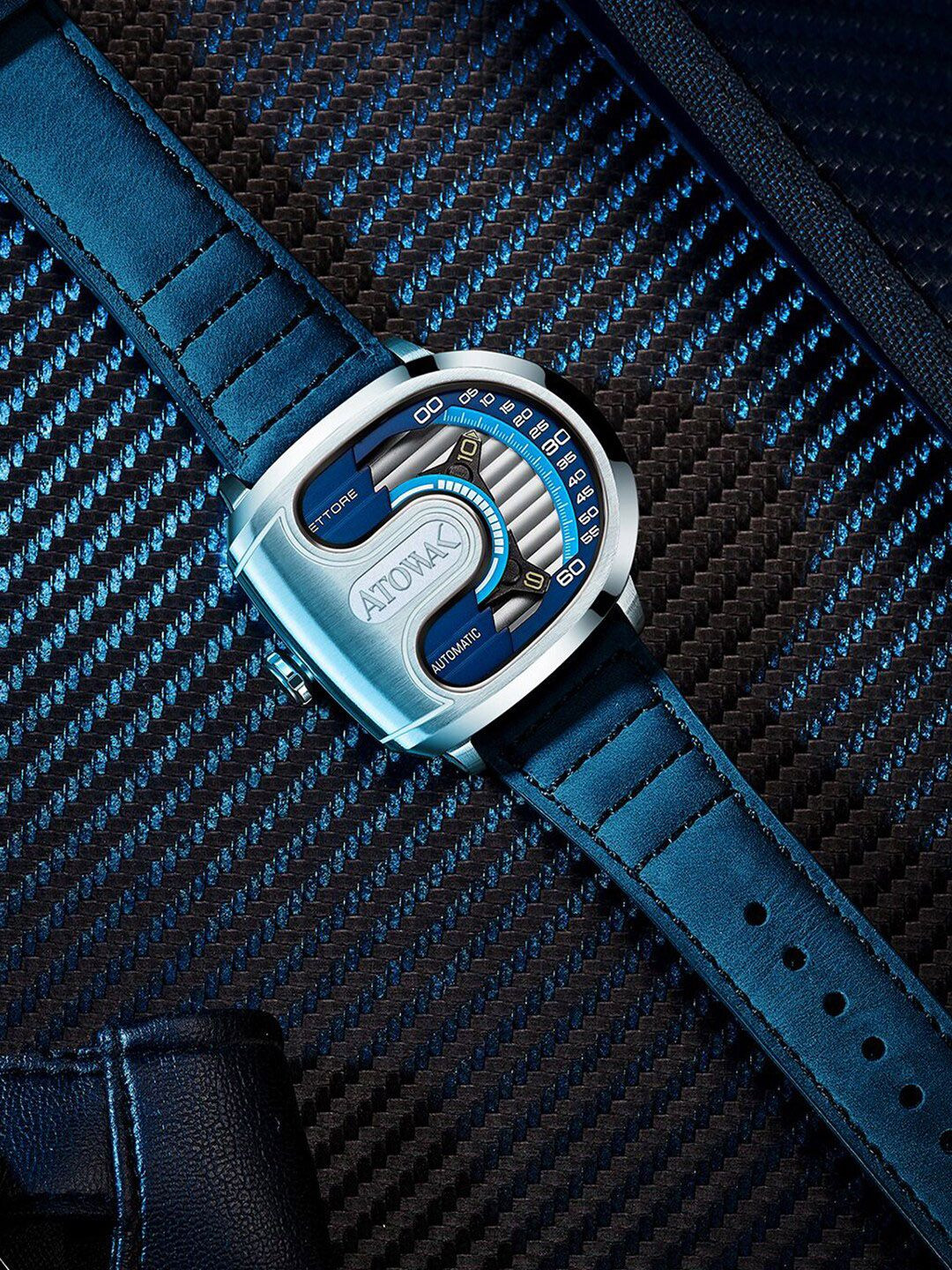 Atowak Men Bracelet Style Straps Digital Automatic Motion Powered Watch ET12-S1363-1