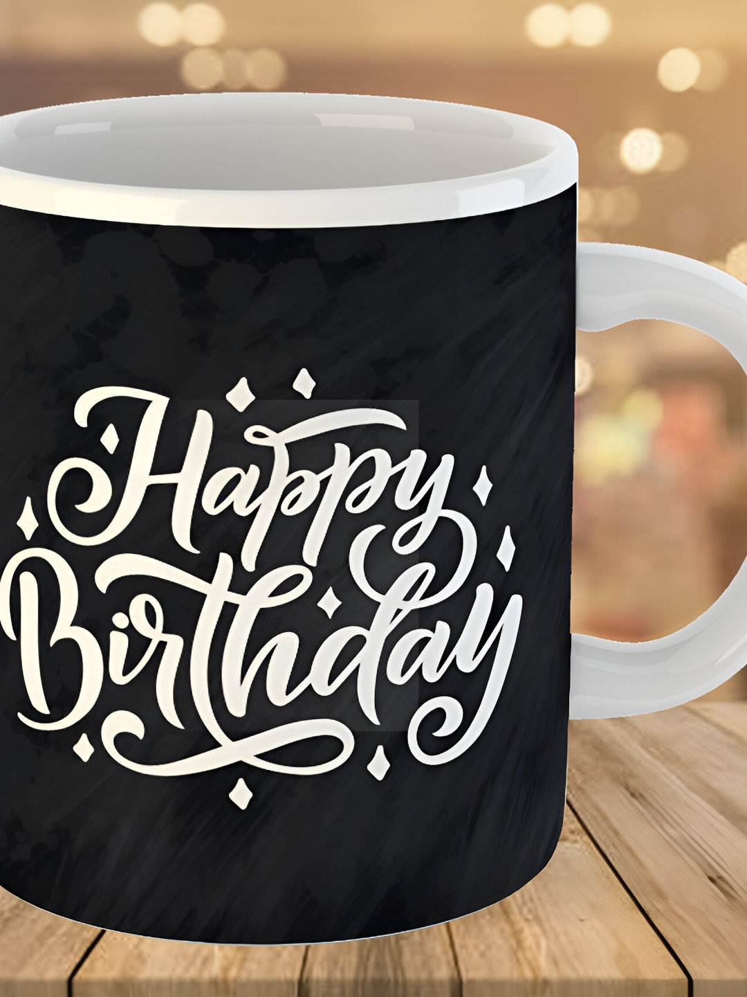 Keviv Black & White Text or Slogans Printed Ceramic Glossy Mug 325ml
