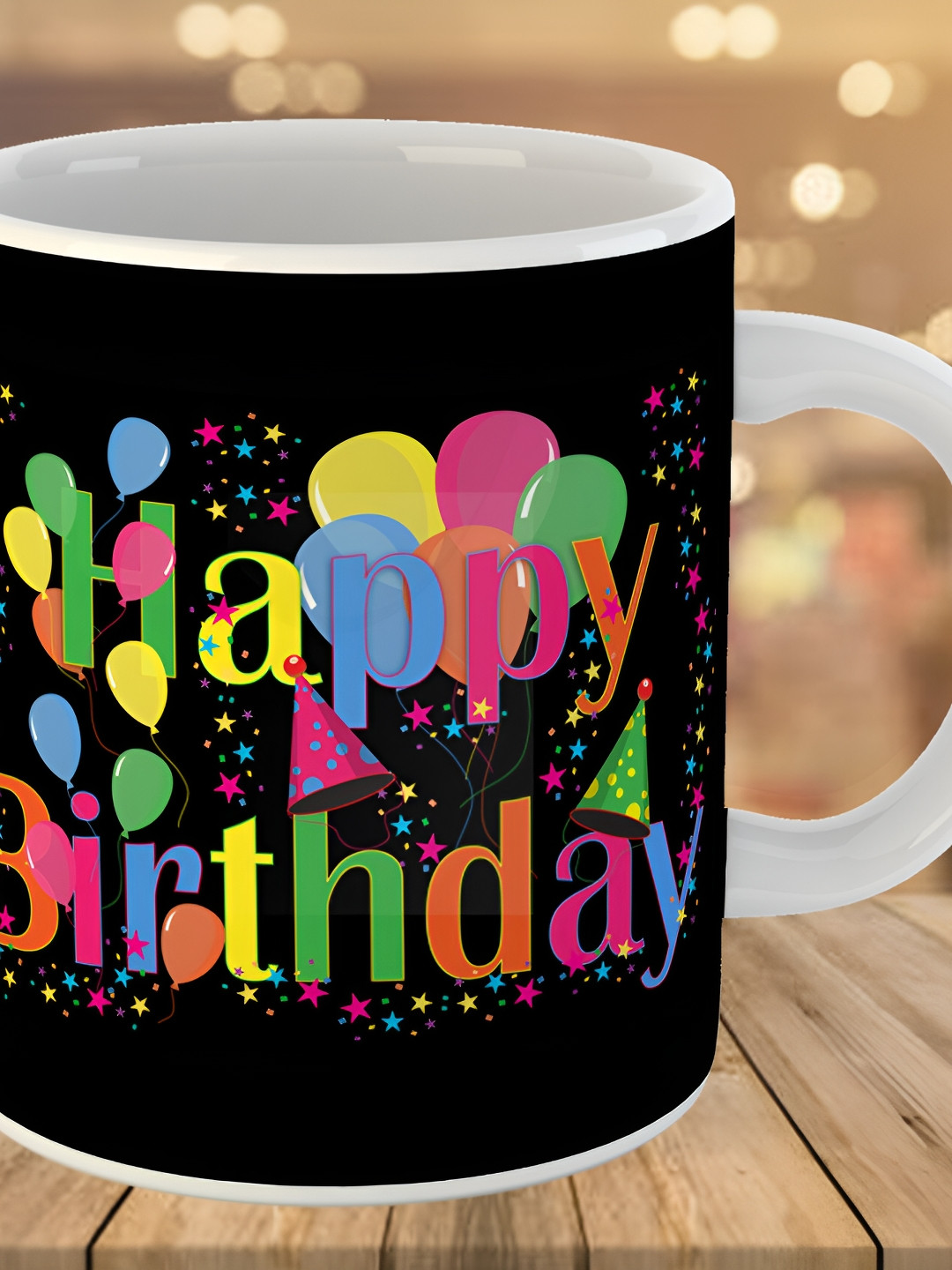 Keviv Black & Pink Text or Slogans Printed Ceramic Glossy Mug 325 ml