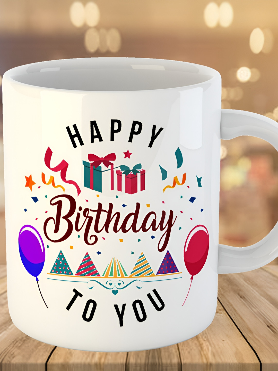 Keviv White & Red Text or Slogans Printed Ceramic Glossy Mug 325 ml