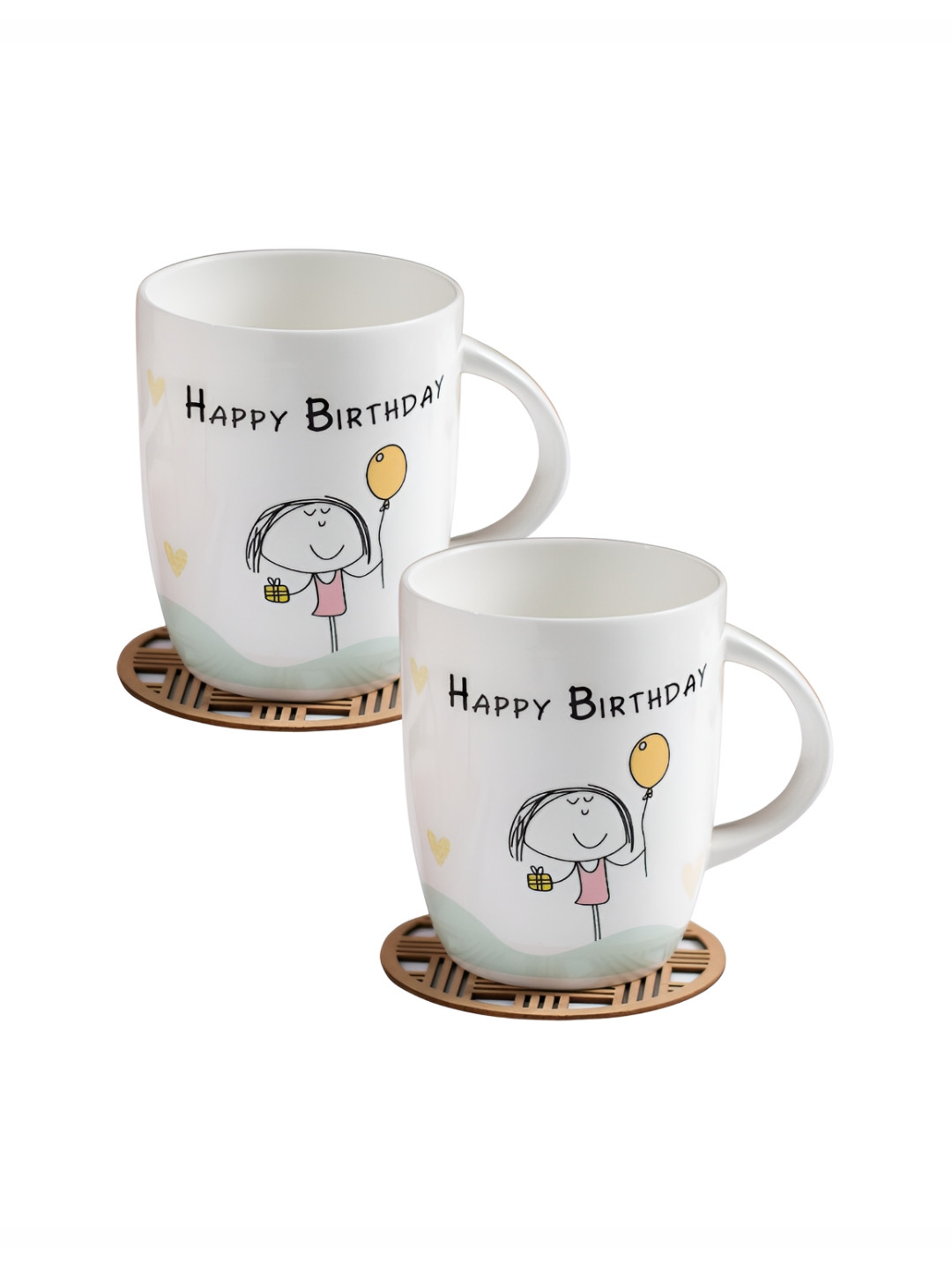 JCPL Teachers Live Forever In The Hearts They Touch White Typography Ceramic Microwave Safe 2 Piece Mugs-350ml