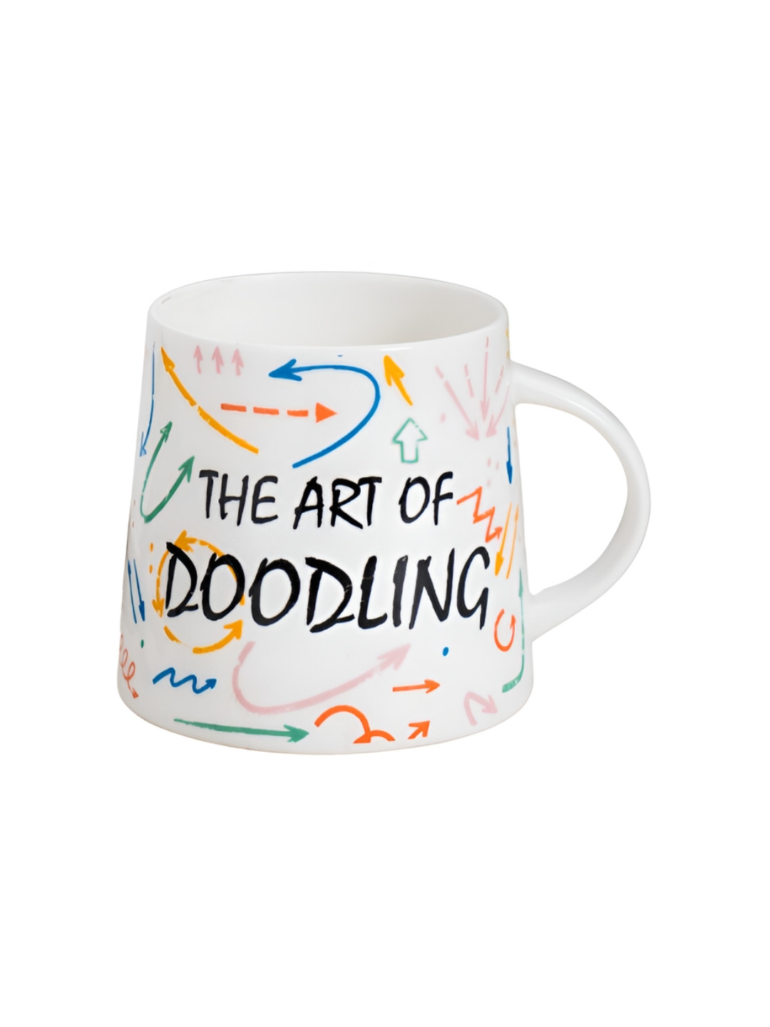 JCPL Marble Designed White Typography Ceramic Microwave Safe 2 Piece Mugs-350ml