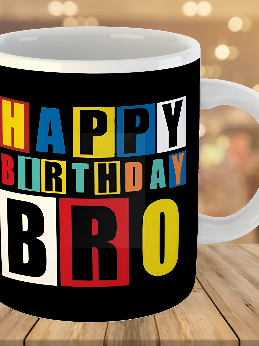 Keviv Black & Red Text or Slogans Printed Ceramic Glossy Mug 325 ml