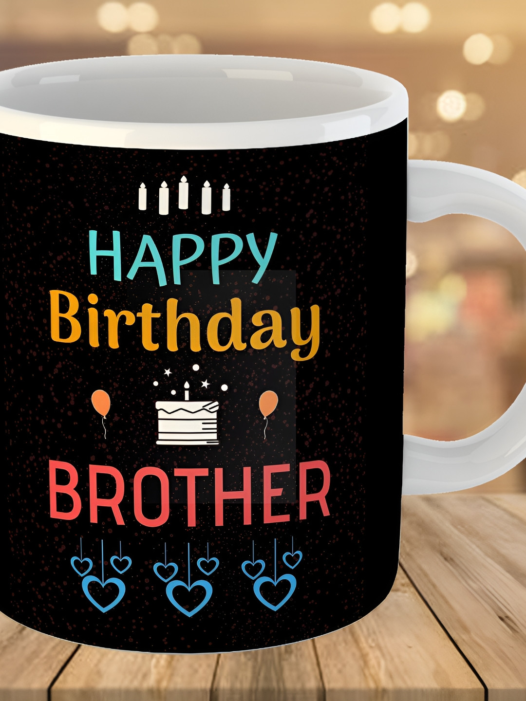 Keviv Black & Blue Text or Slogans Printed Ceramic Glossy Mug 325 ml