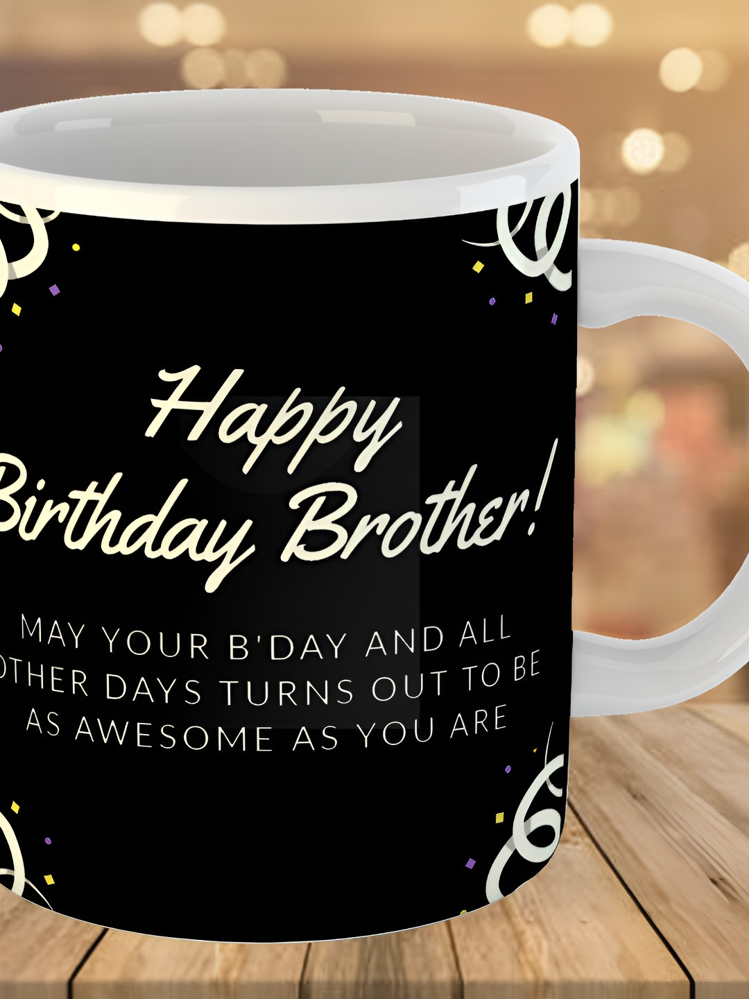 Keviv Black & White Text or Slogans Printed Ceramic Glossy Mug 325 ml