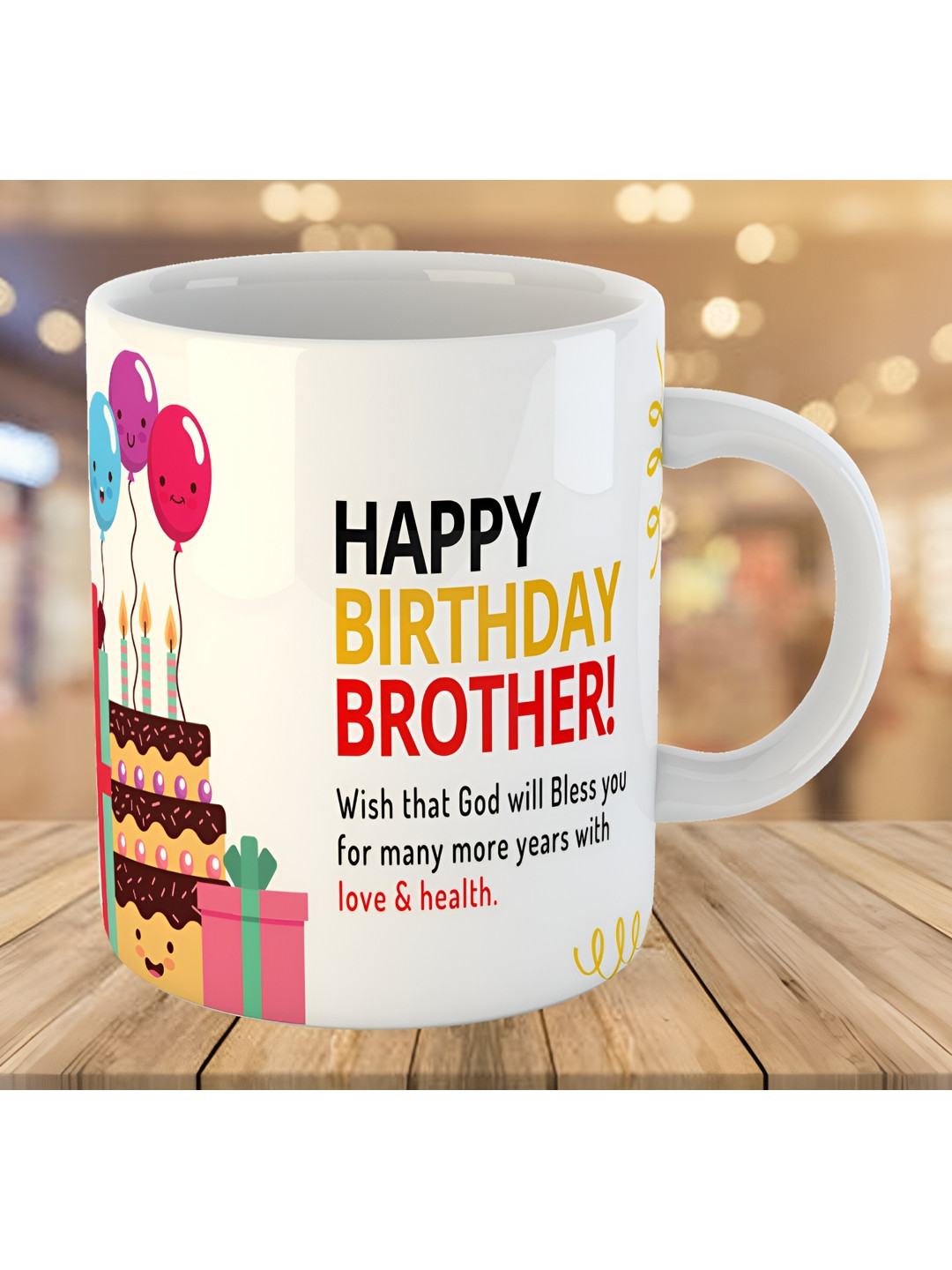 Keviv White & Red Text or Slogans Printed Ceramic Glossy Mugs 325 ml