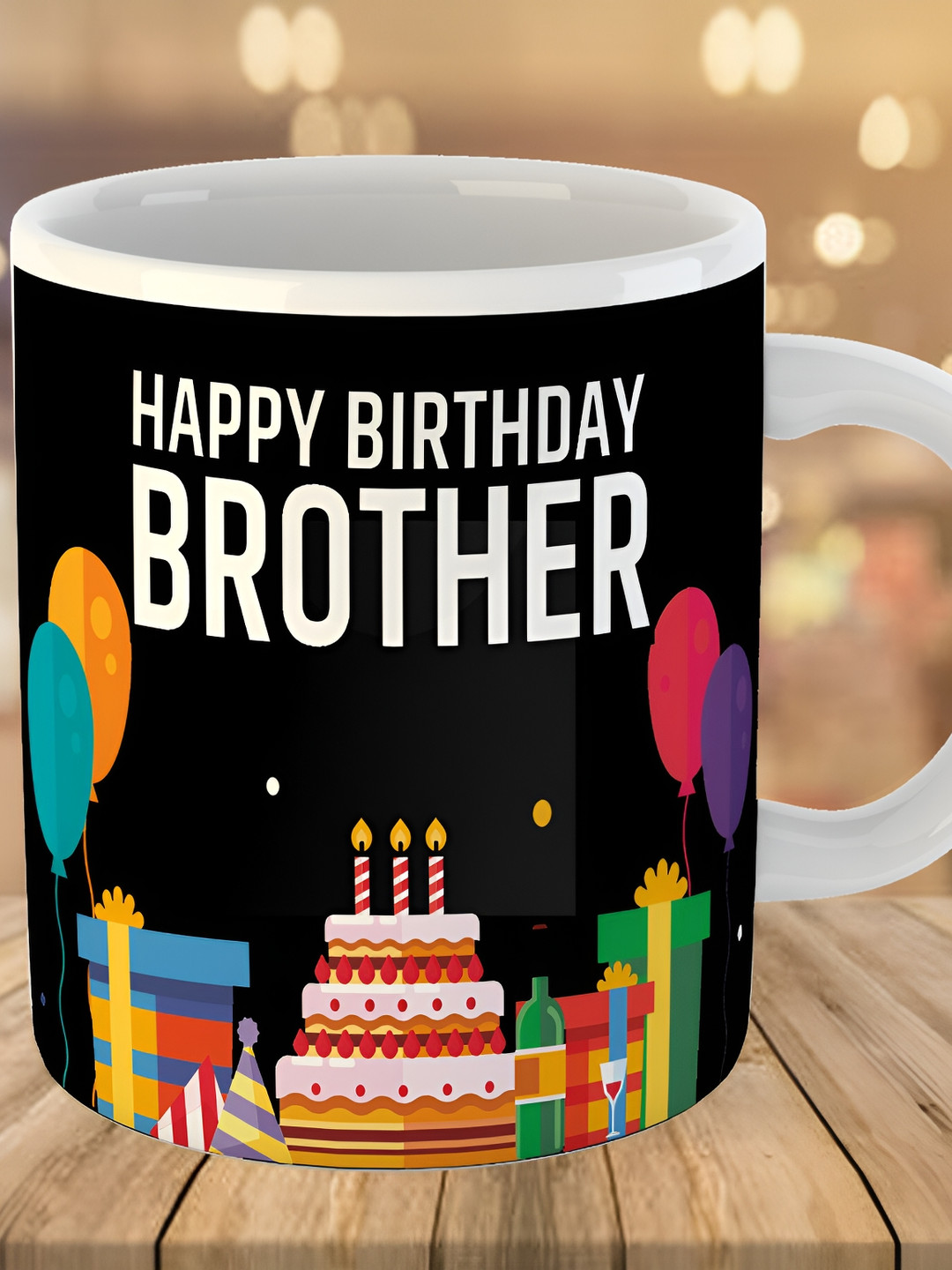 Keviv Black & White Text or Slogans Printed Ceramic Glossy Mug 325 ml