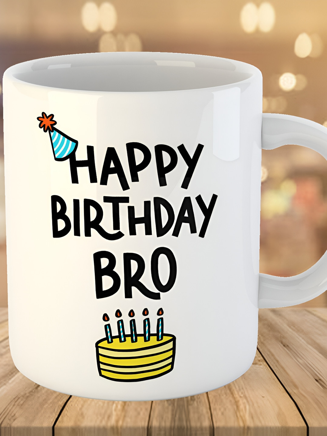 Keviv White & Black Text or Slogans Printed Ceramic Glossy Mug 325 ml