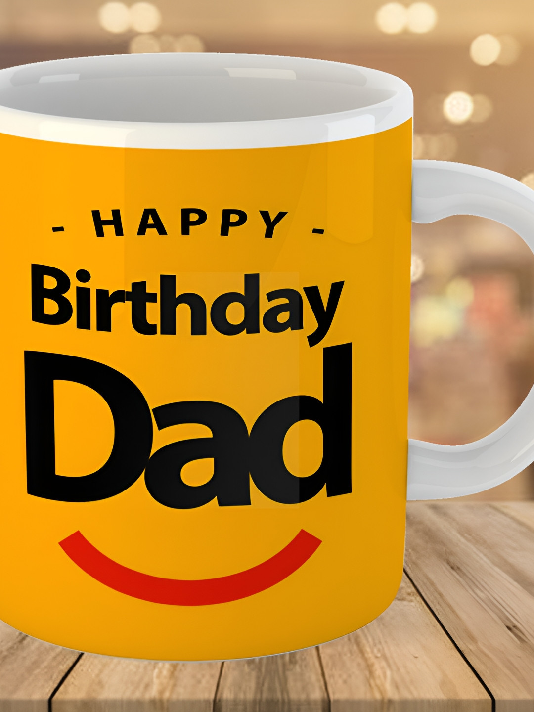 Keviv Yellow & Black Text or Slogans Printed Ceramic Glossy Mug 325 ml