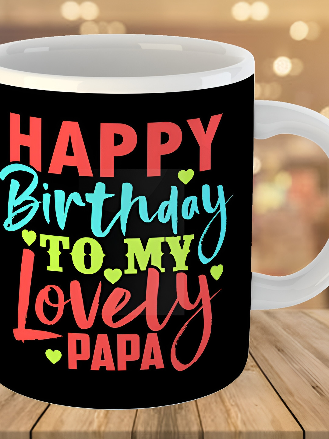 Keviv Black & Blue Text or Slogans Printed Ceramic Glossy Mug 325 ml