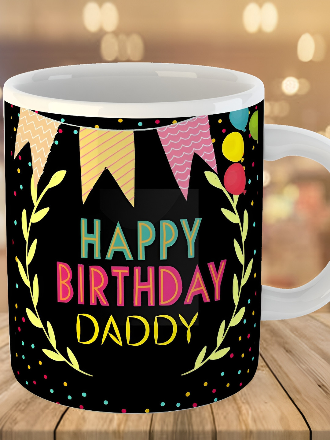 Keviv White & Pink Text or Slogans Printed Ceramic Glossy Mug 325 ml