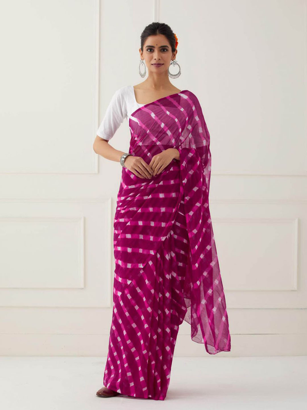 sutra attire Dyed Leheriya Bandhani Saree