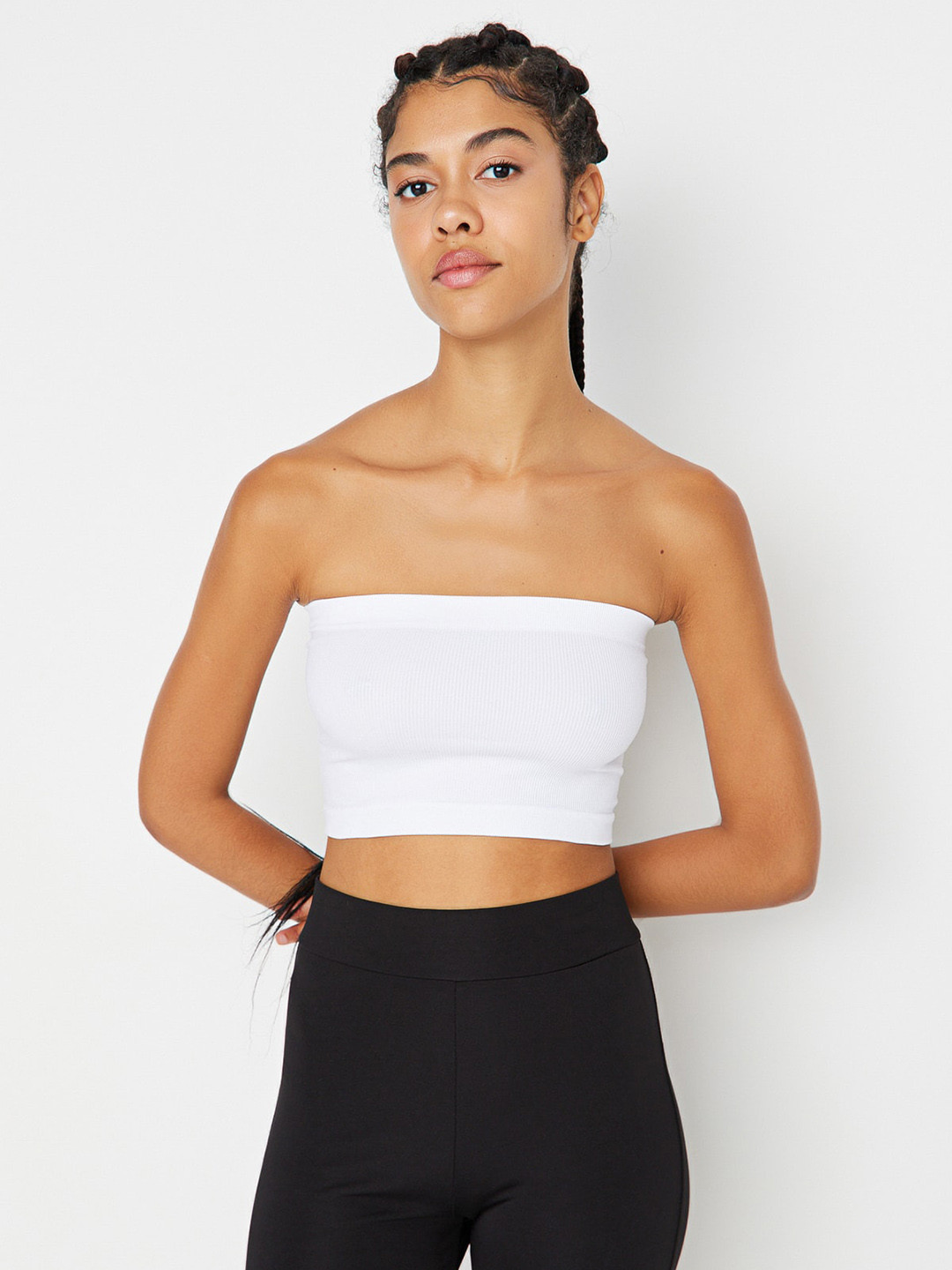 Trendyol Ribbed Full Coverage Strapless Bandeau- All Day Comfort Bra