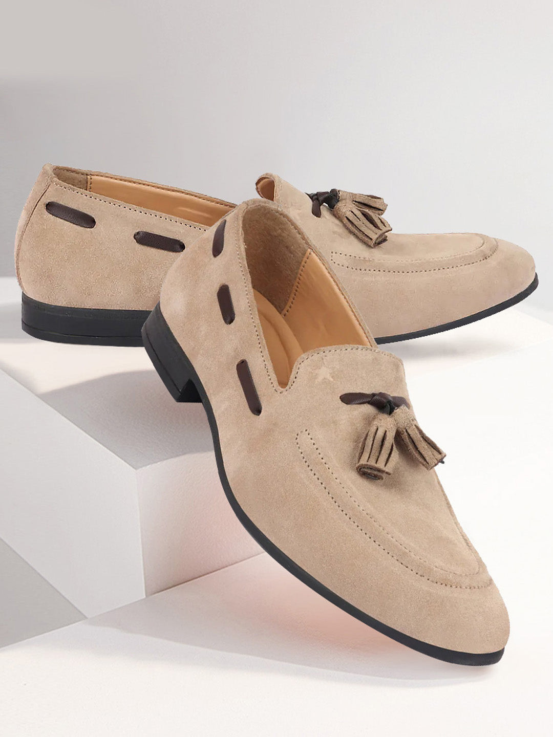 FAUSTO Men Tassel Detail Lightweight Loafers