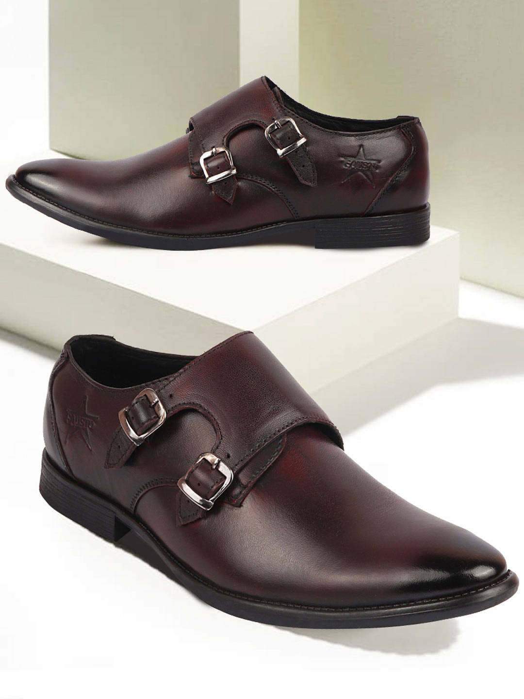 FAUSTO Men Leather Formal Monks