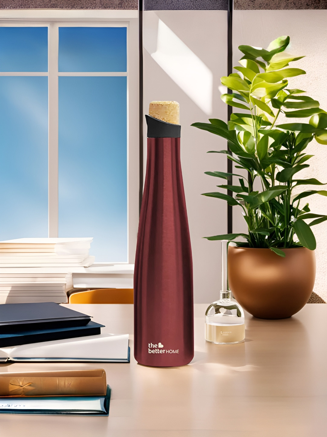 The Better Home Red Brand Logo Stainless Steel BPA Free Water Bottle - 500ml