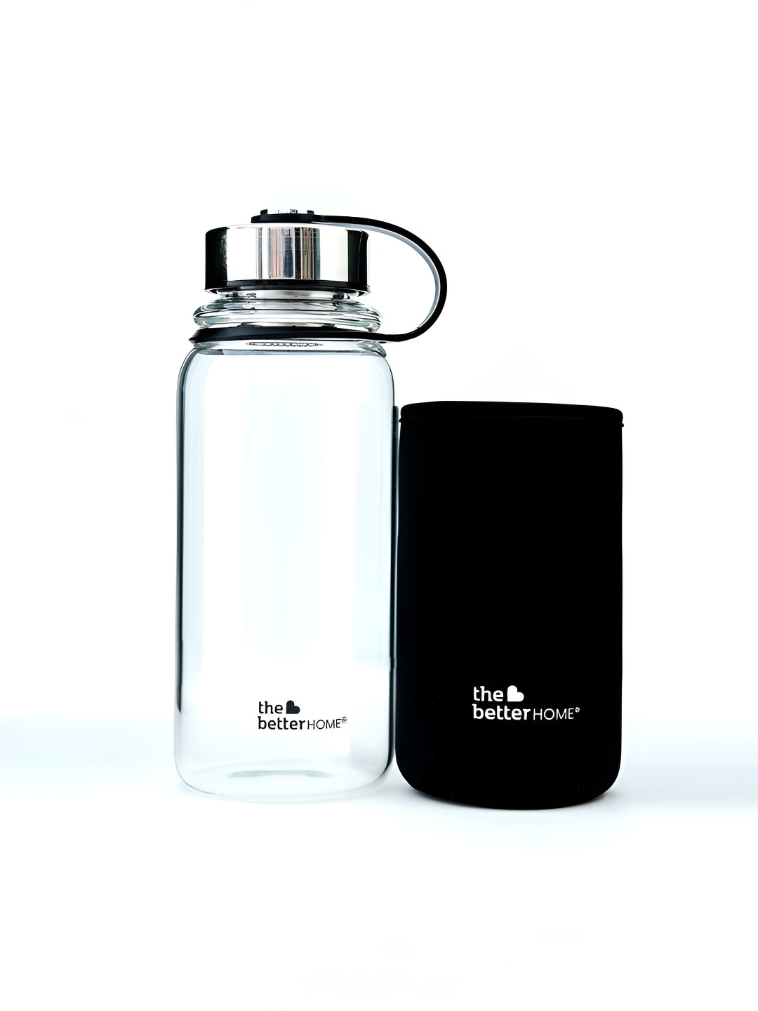 The Better Home Black Glass Water Bottle 1 Litre