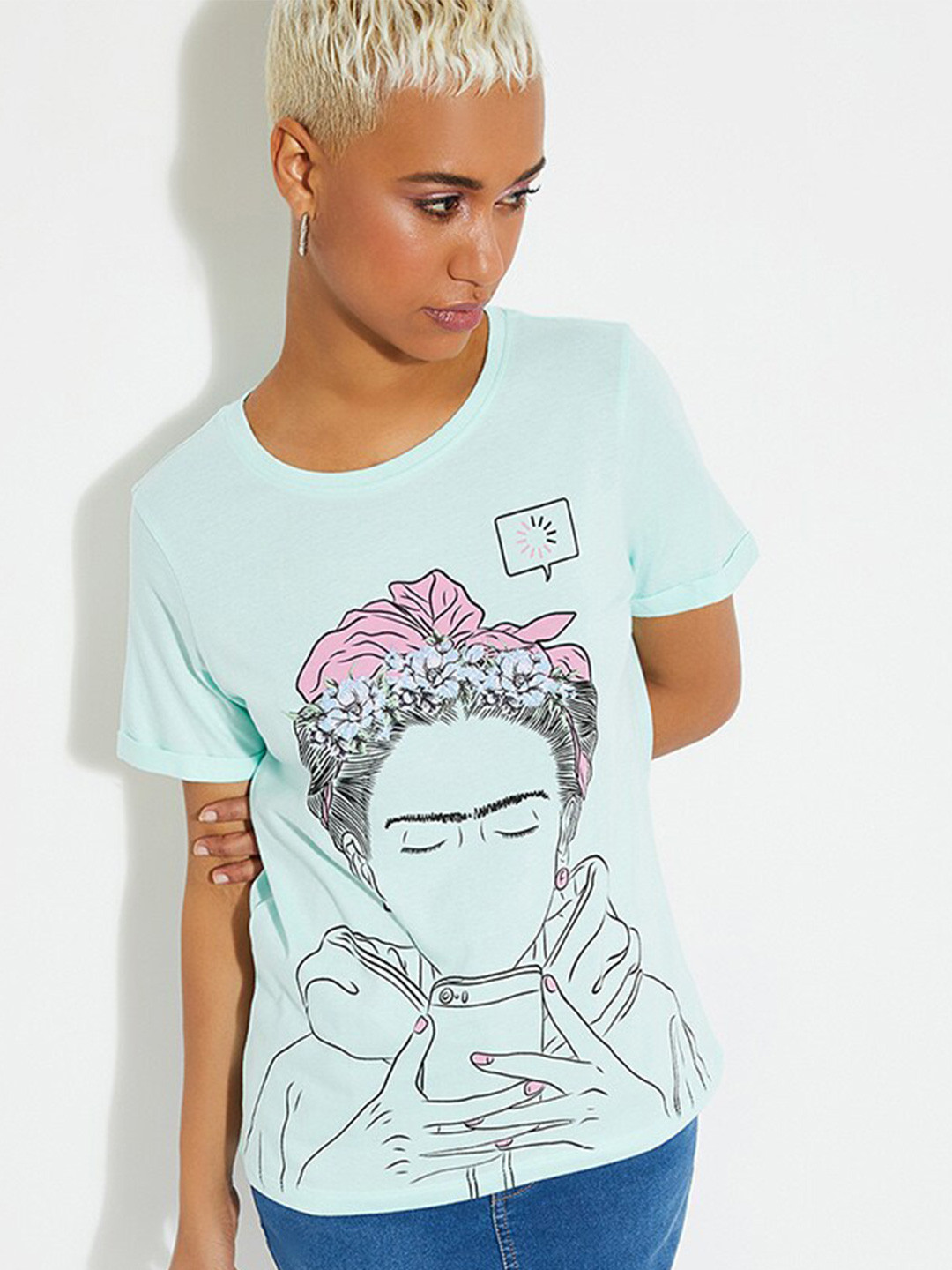 max URB_N Women Graphic Printed Pure Cotton T-shirt