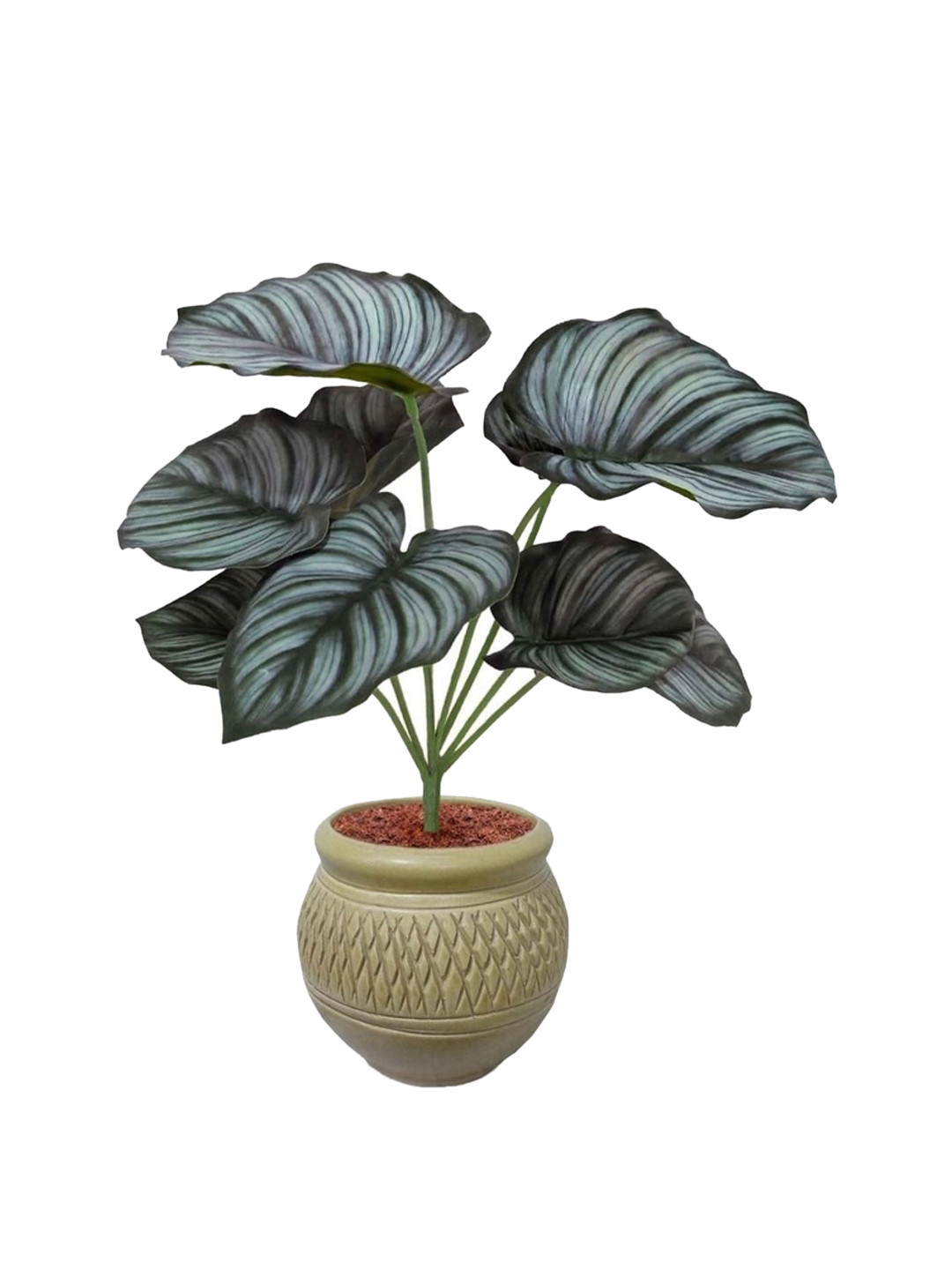 Garden Deco Green & White Dual Shade Artificial Plant