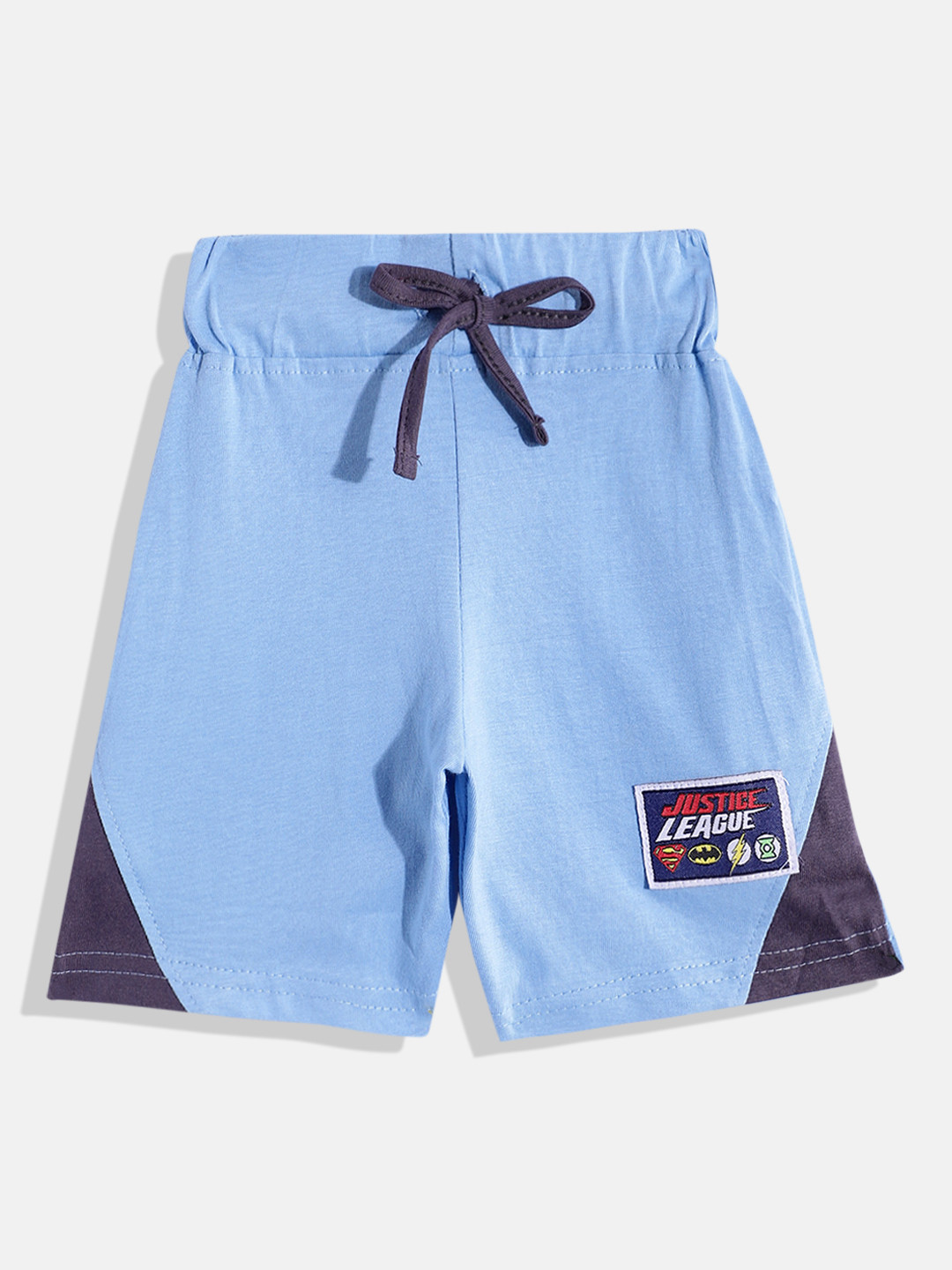 Eteenz Boys Colourblocked Justice League Printed Pure Cotton Shorts