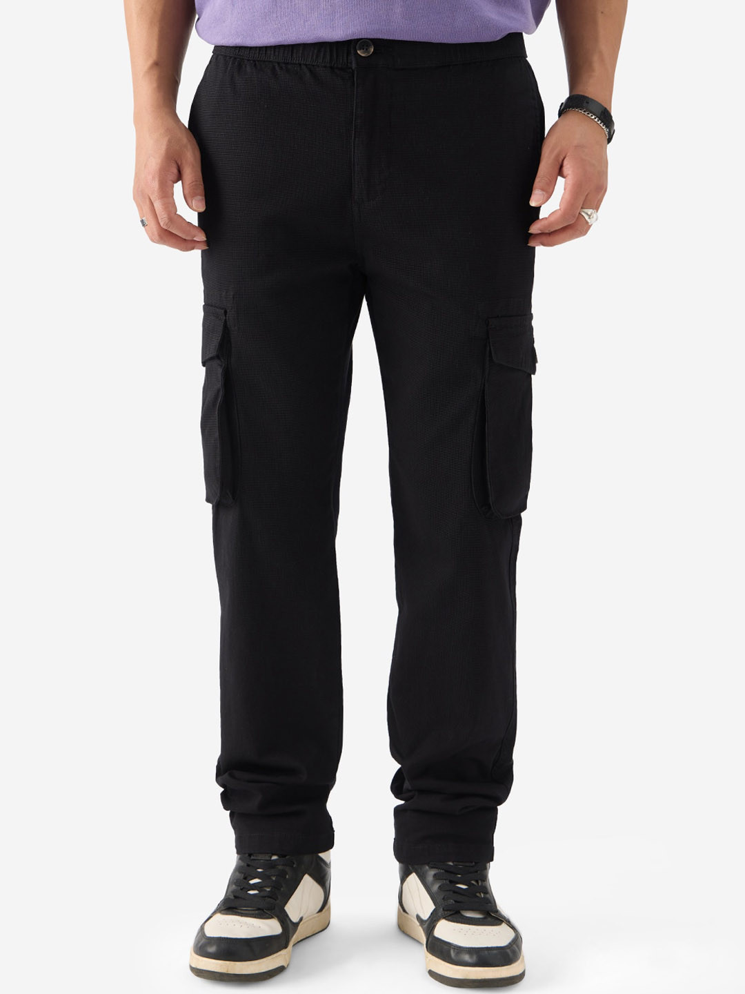 The Souled Store Onyx Men Slim Fit Cargos Trousers