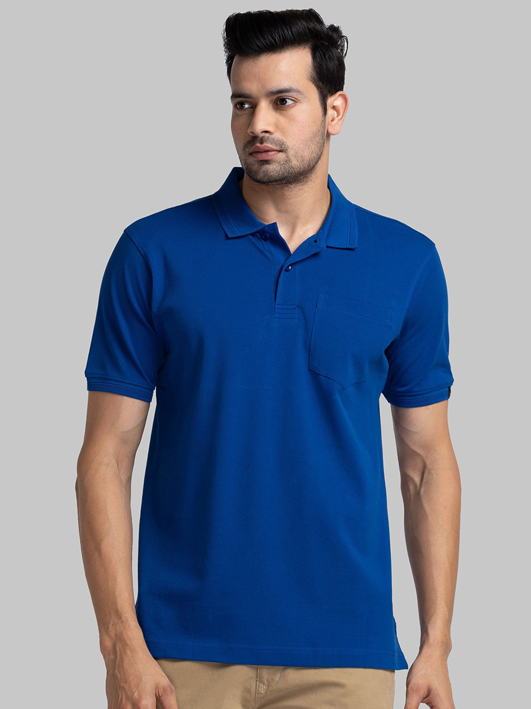 Raymond Polo Collar Short Sleeves Pure Cotton Contemporary Fit Regular Tshirt