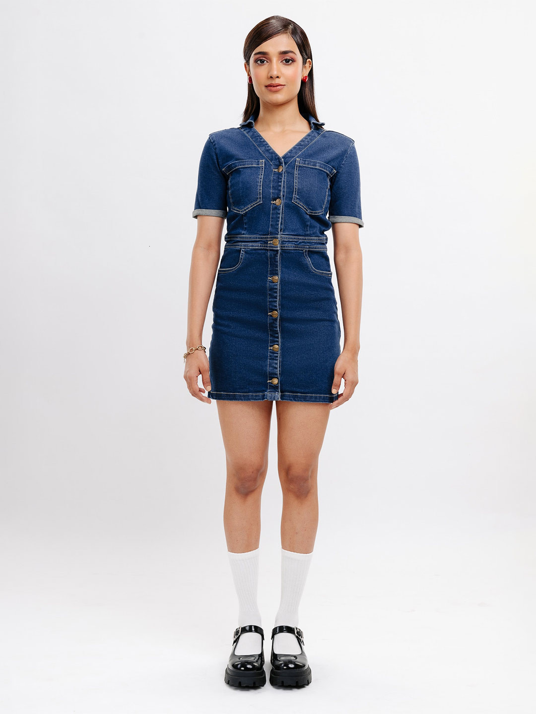 FREAKINS Denim Sheath Mini Dress