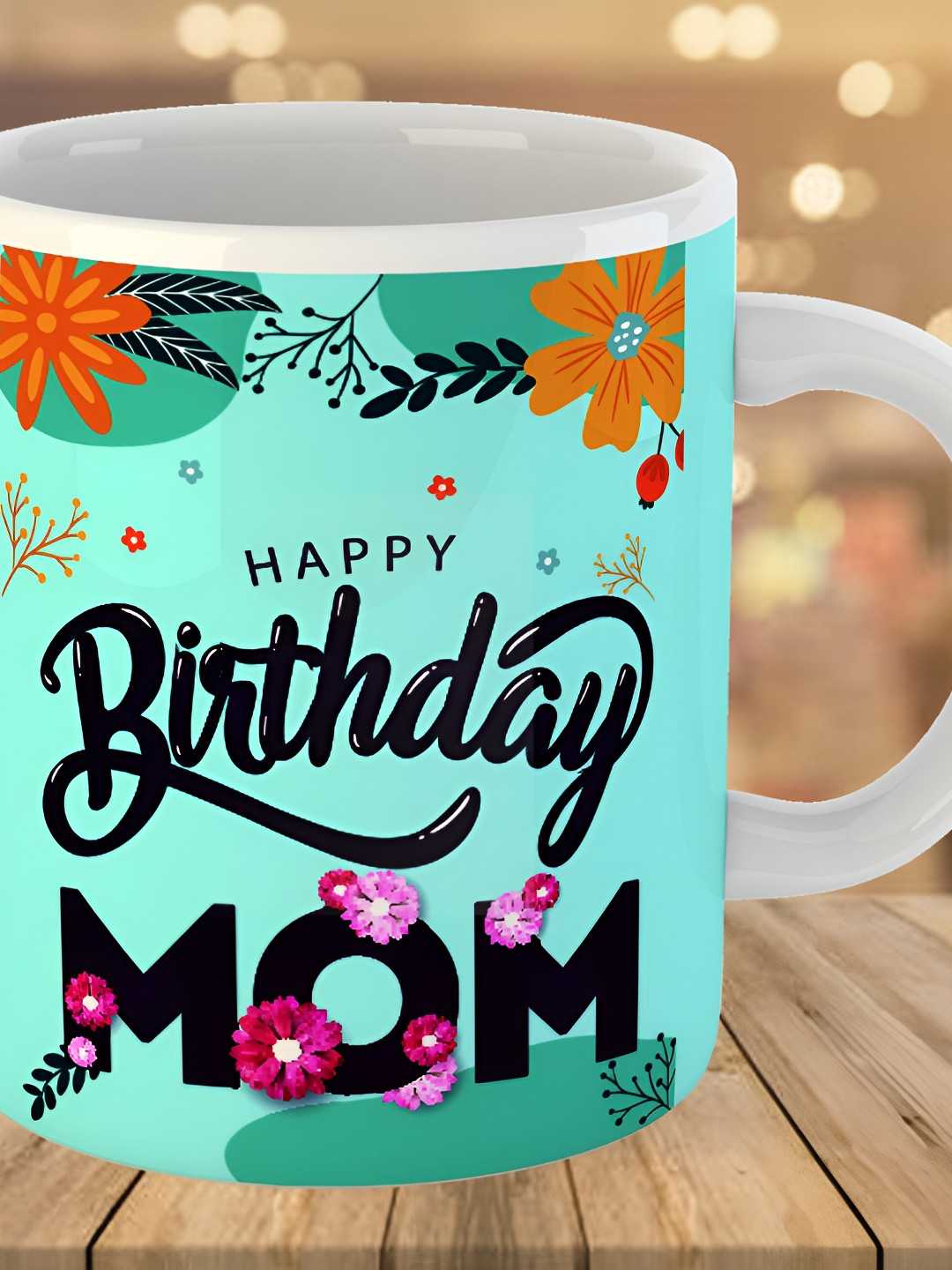 Keviv Green & Black Text or Slogans Printed Ceramic Glossy Mug 325 ml