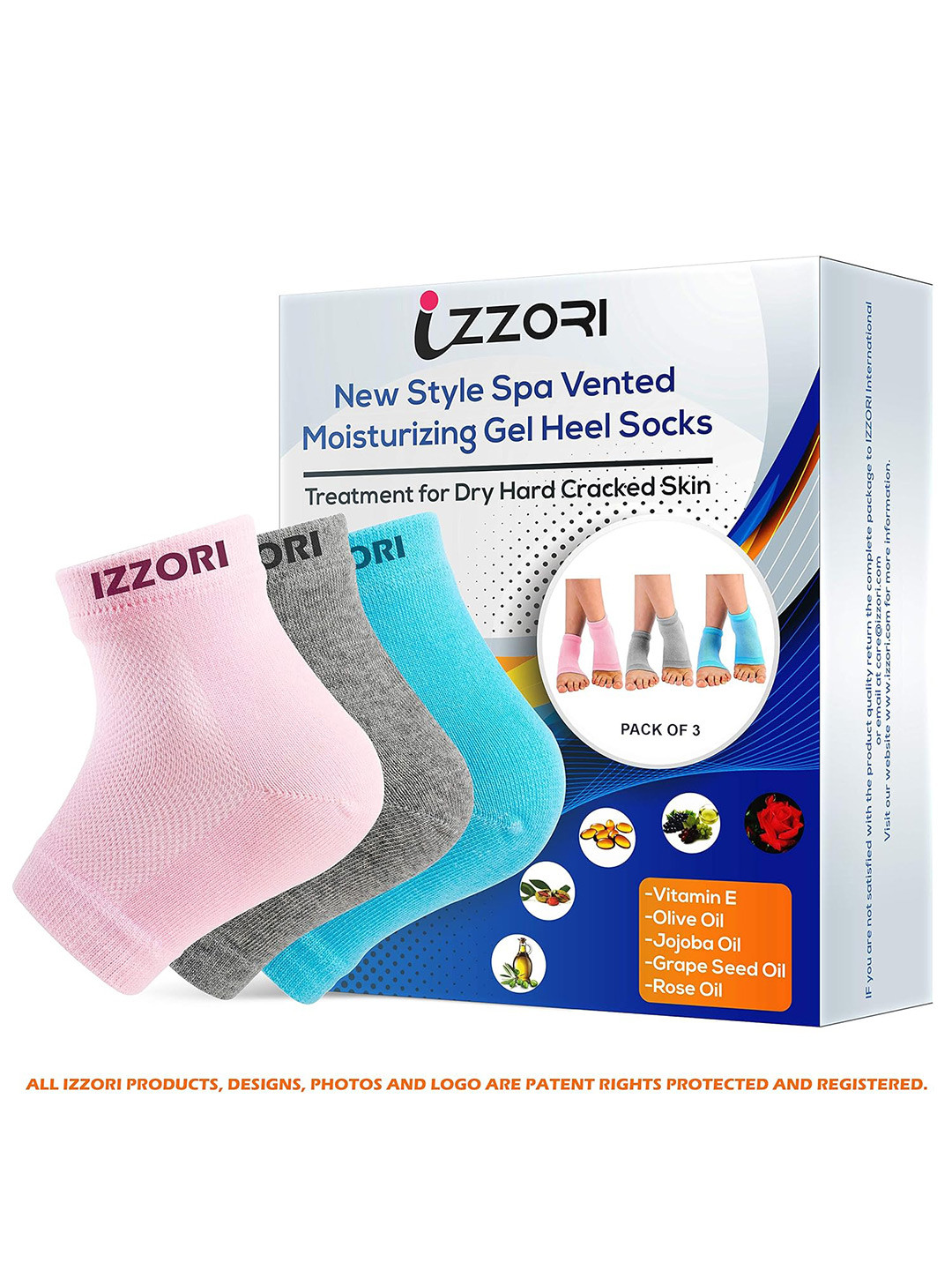 MOUNTAINOR Pack Of 3 Silicone Gel Dry Hard Cracked Heel Ankle Length Socks