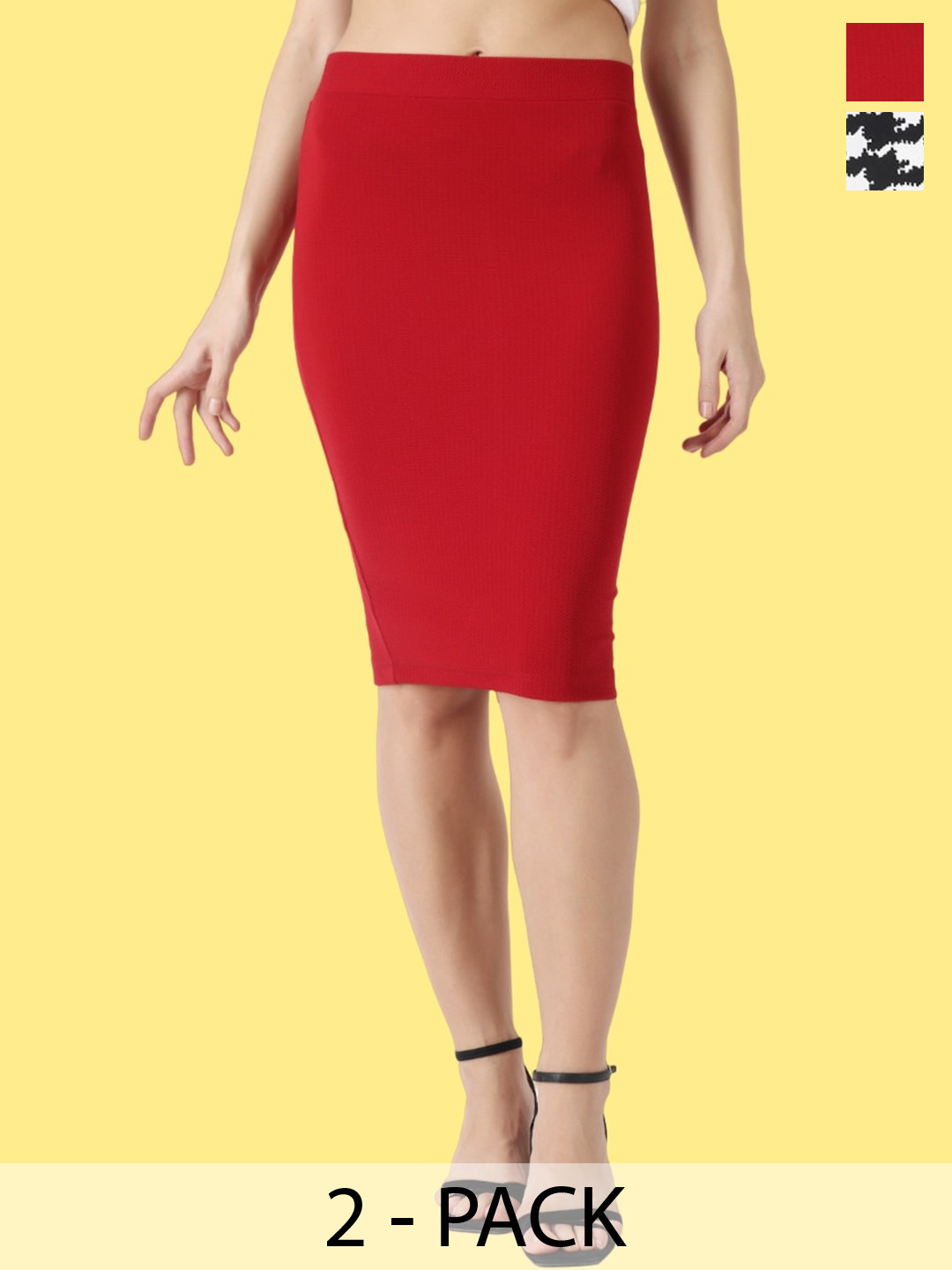 Popwings Pack Of 2 Printed Knee Length Skirts
