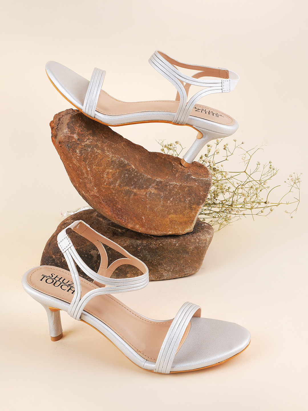 SHUZ TOUCH Slim Heel Backstrap Sandals