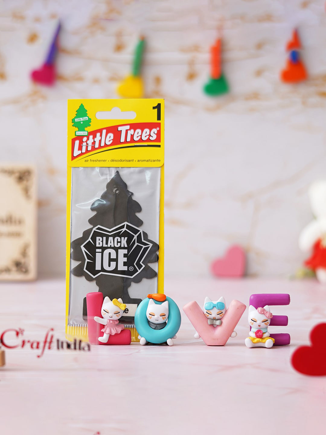 eCraftIndia Brown & Black  2 Pieces Valentine's Showpiece & Air Freshener