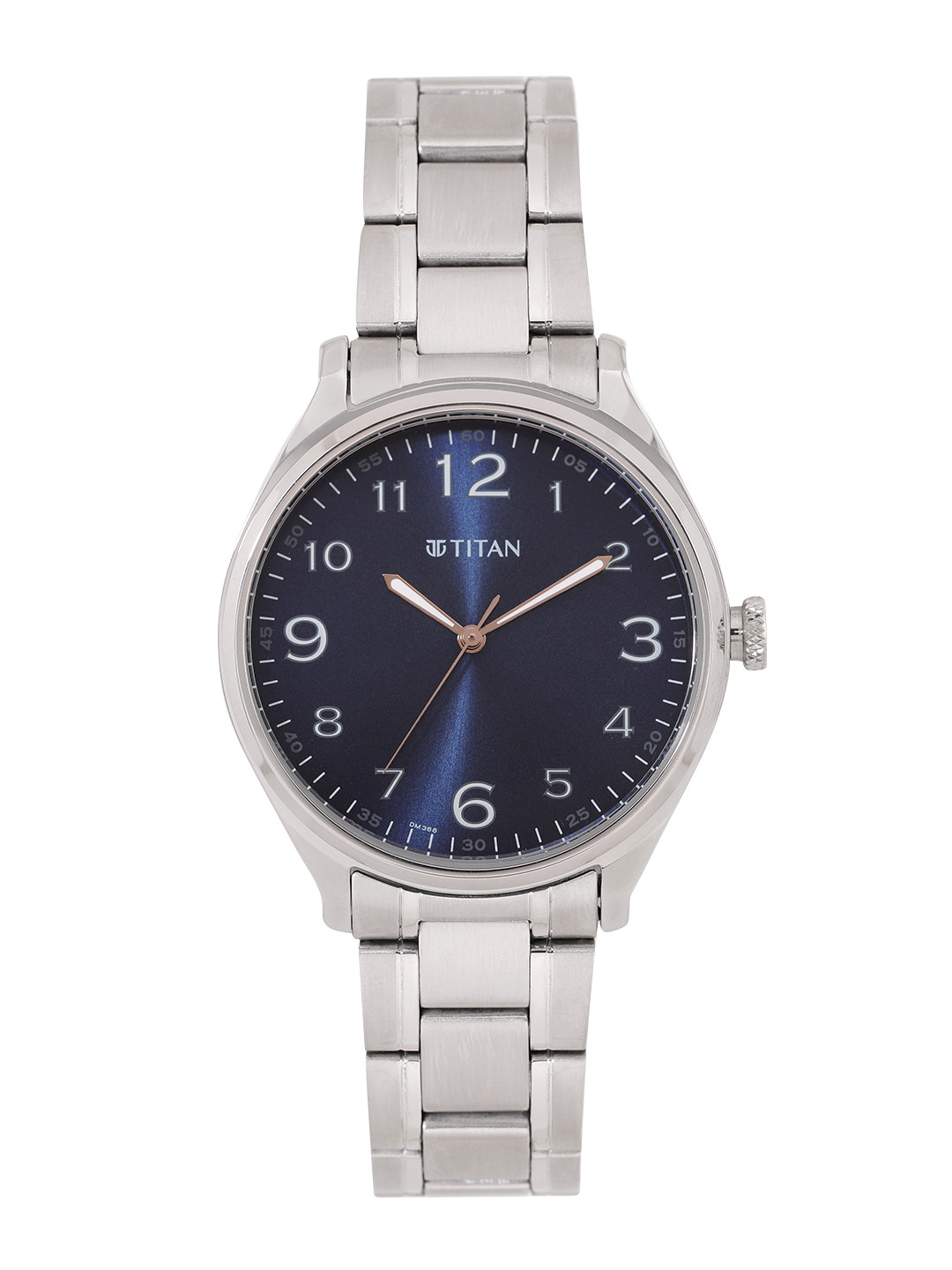 Titan Men Textured Dial & Stainless Steel Bracelet Style Strap Analogue Watch 1802SM05