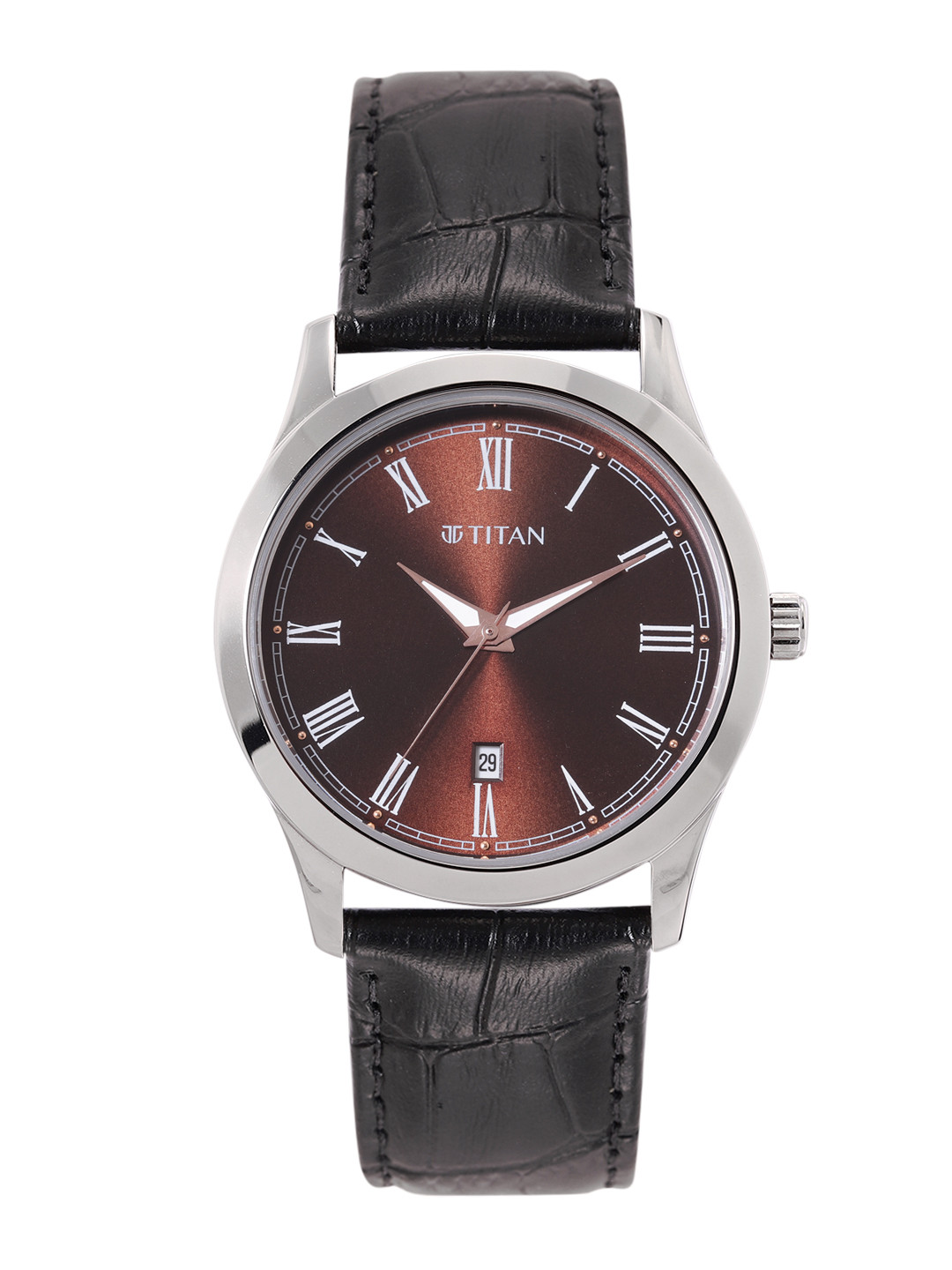 Titan Men Leather Analogue Watch 1823SL03-Brown