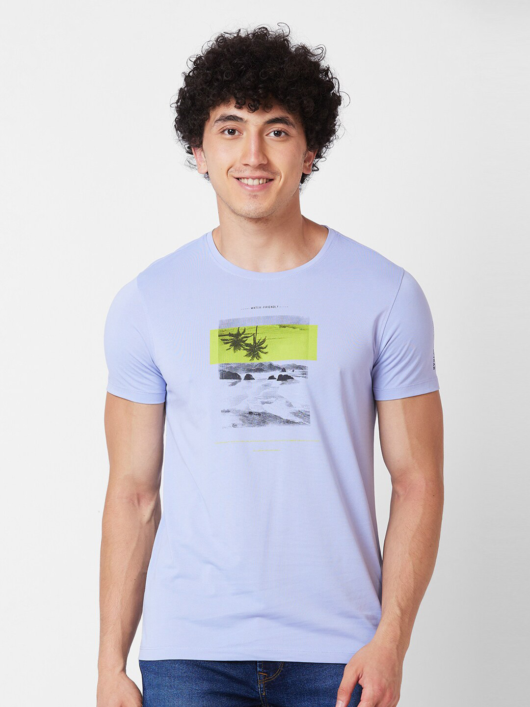 SPYKAR Graphic Printed Round NeckSlim Fit T-shirt